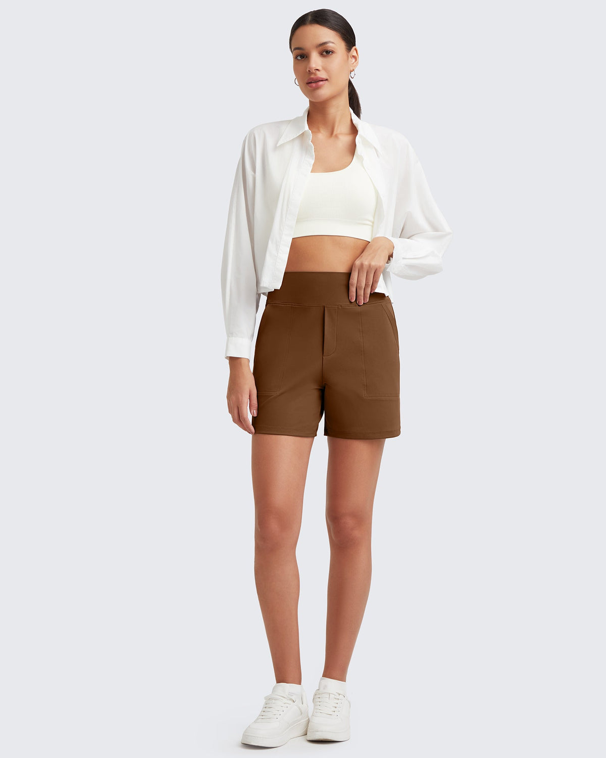 G4FREE High-Waist Burmuda Athletic Shorts 5 