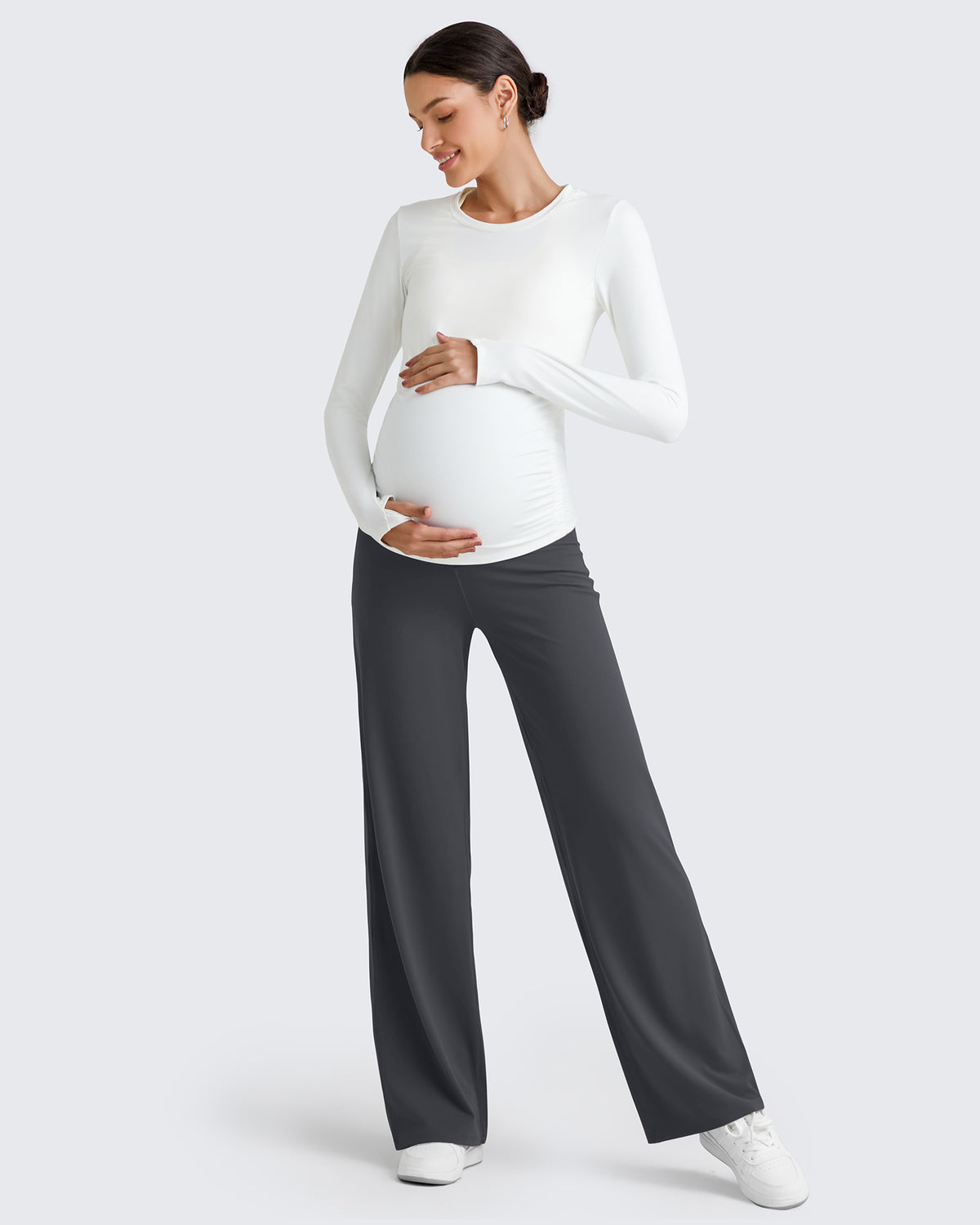 G4Free Activewear BareFeel Maternity Wide Leg Dress Pants 
