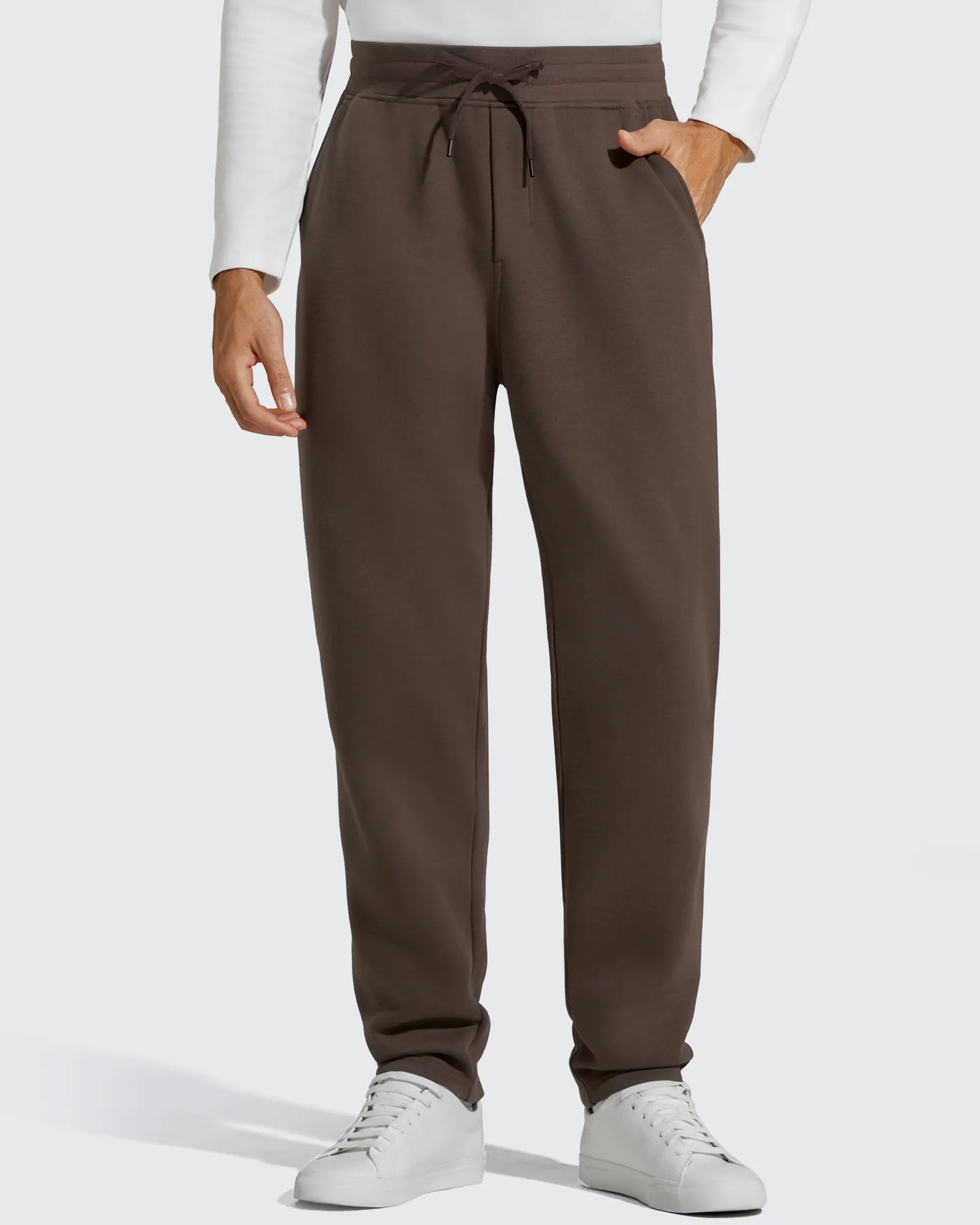 Flurrylux Men's Fleece-Lined Drawstring Cotton Straight Leg Pants
