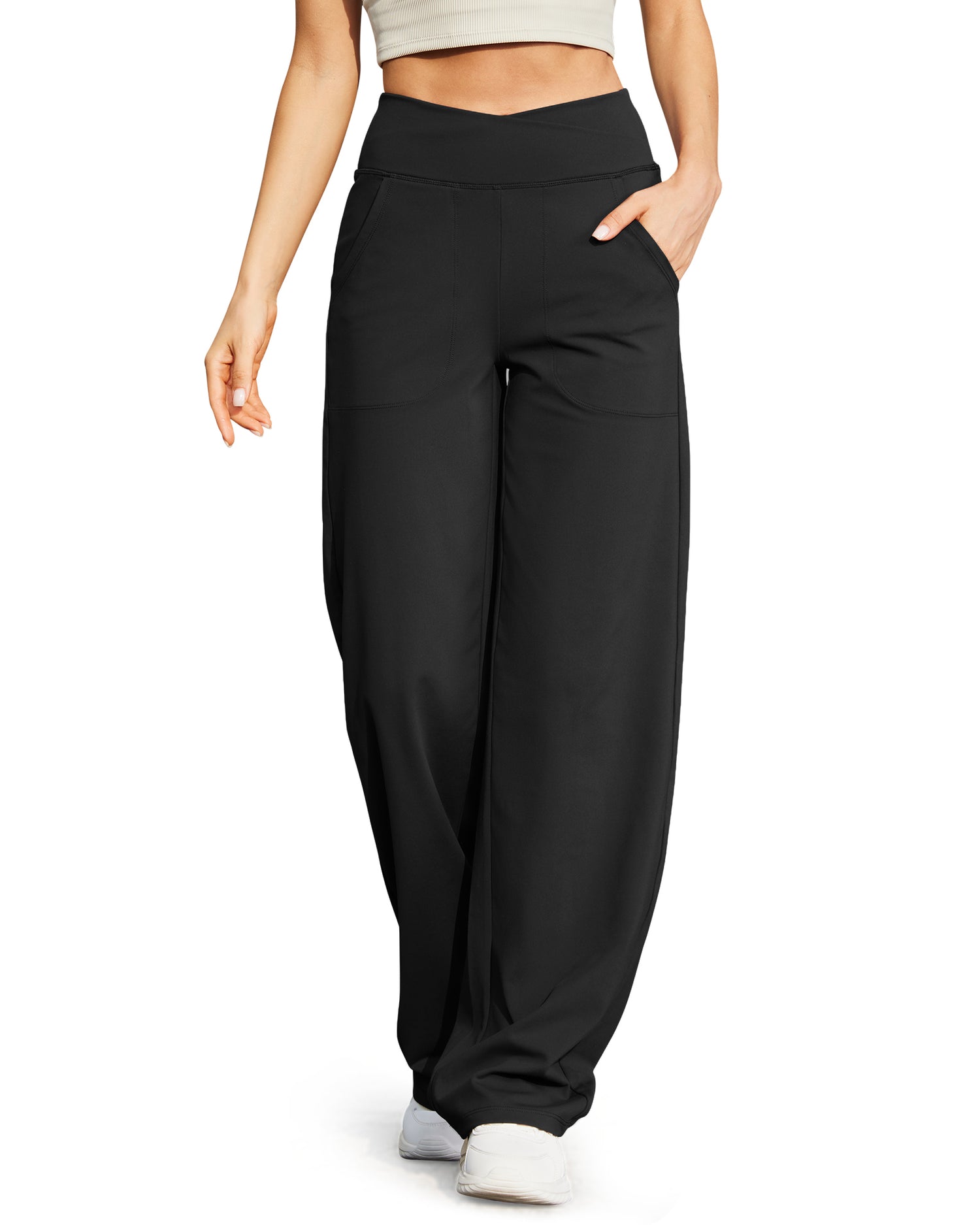 Wide Leg High-Waist Casual Pants 31'