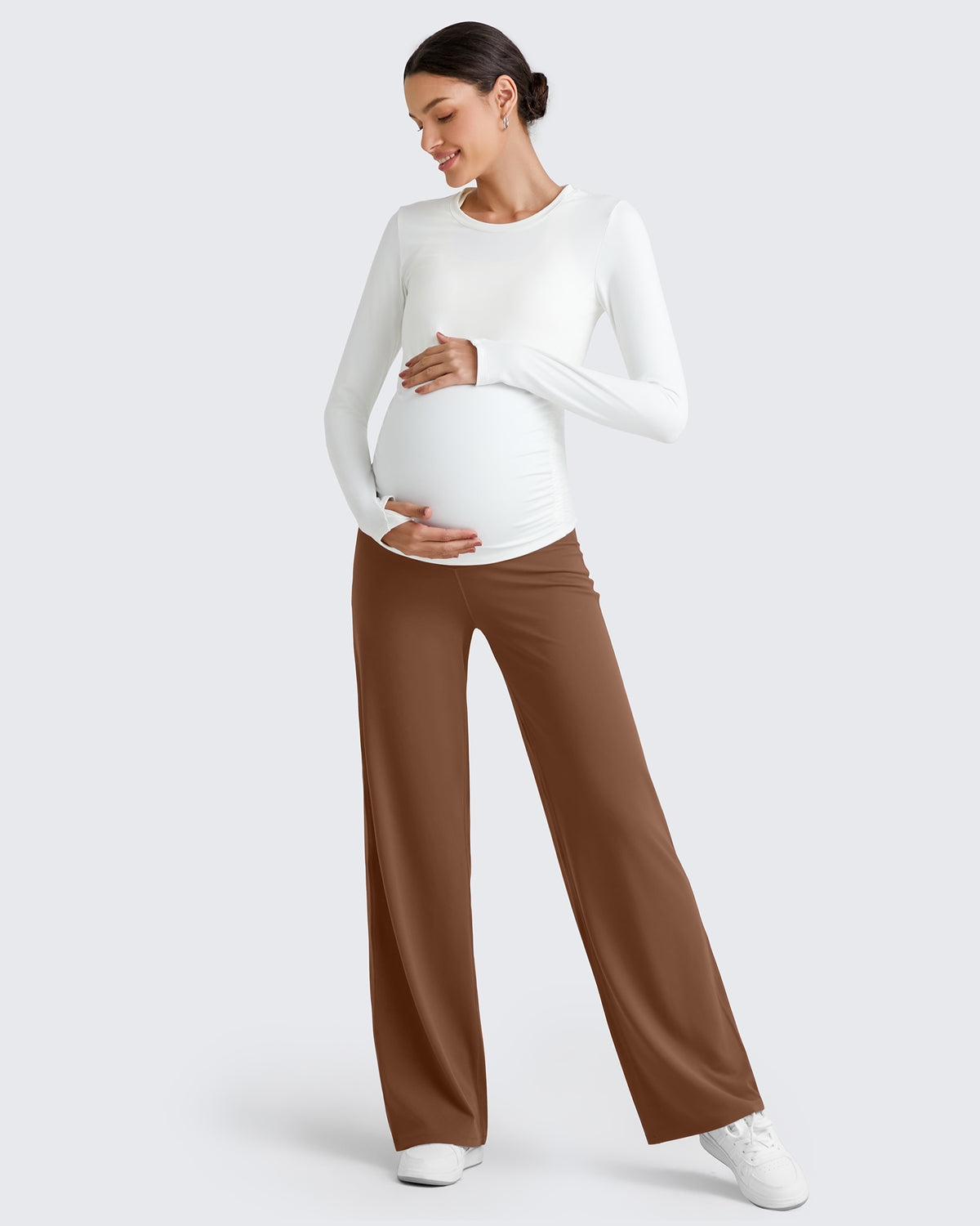 G4Free Activewear BareFeel Maternity Wide Leg Dress Pants 
