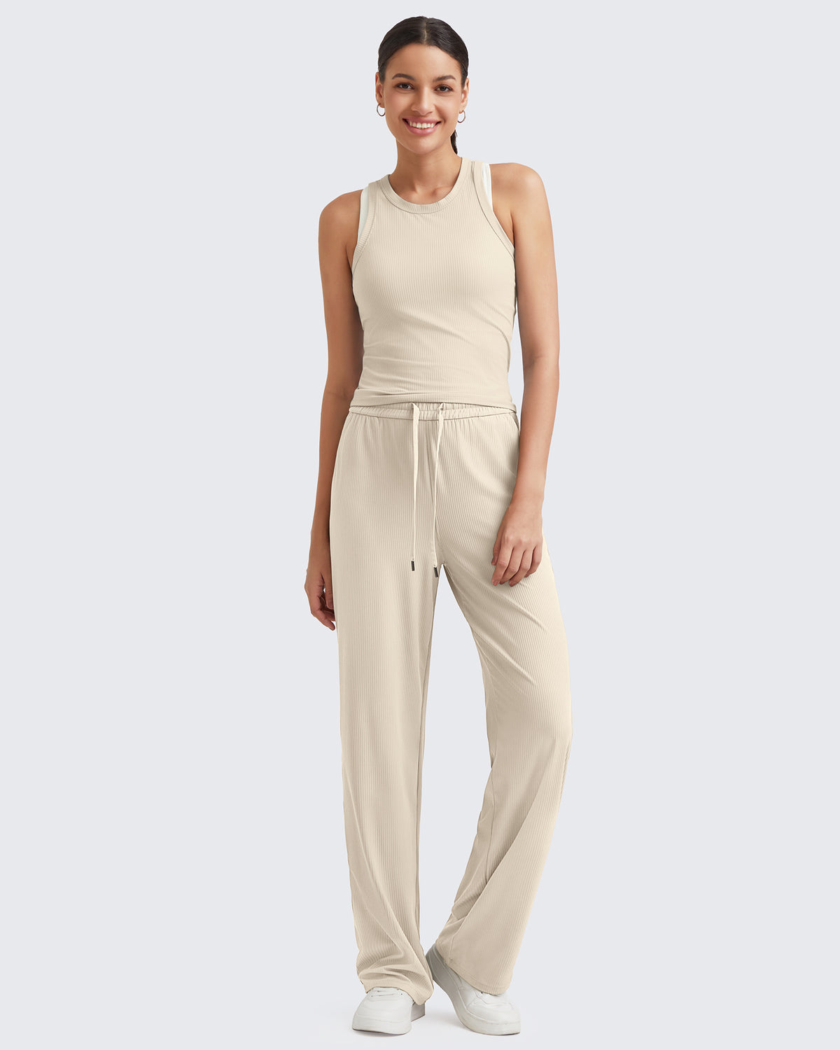 G4Free Activewear Ribbed High-Rise Seamless Work Pants 
