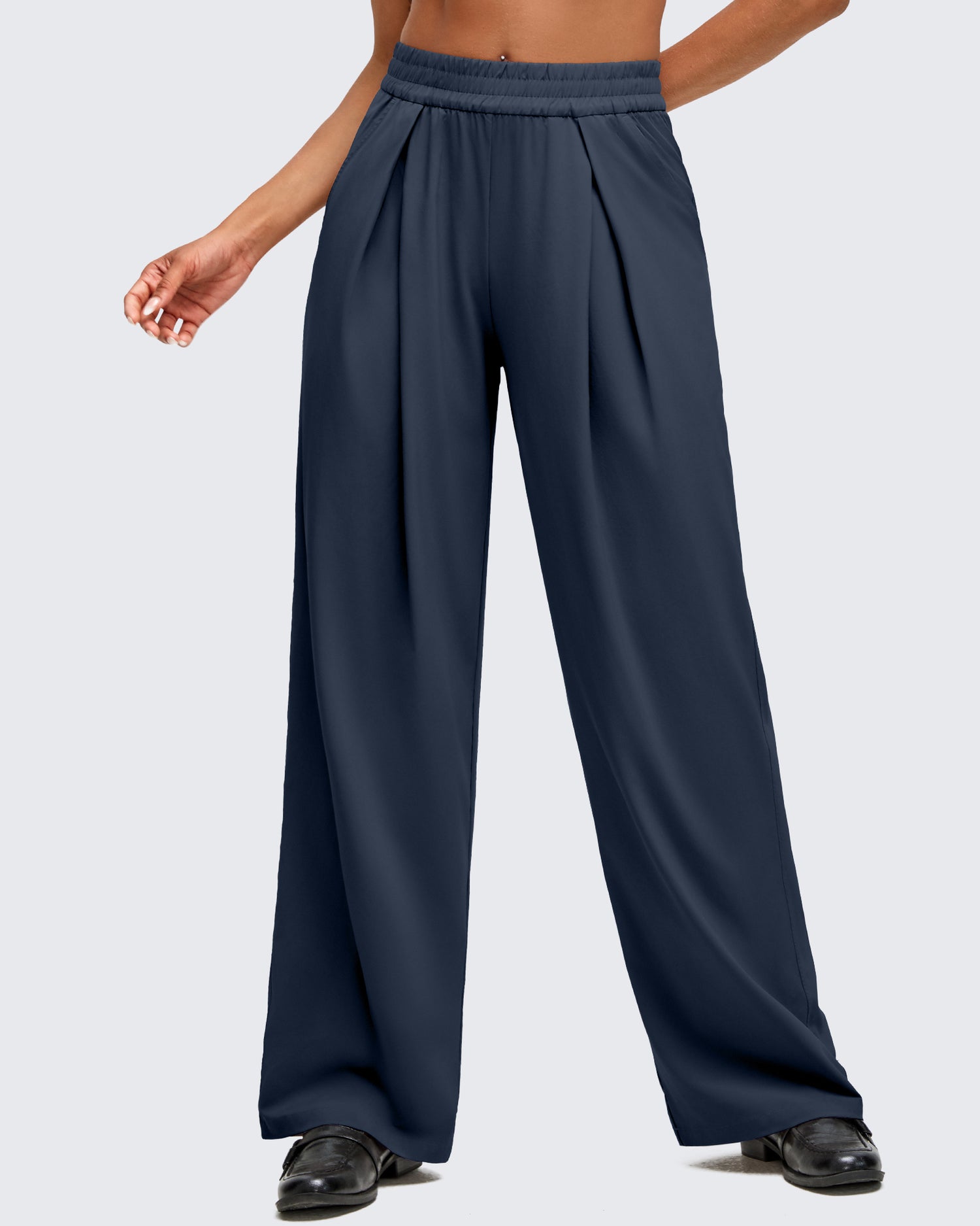 G4Free Activewear - Lightweight Front Pleat Wide Leg Pants -GF25J353DA-S-GF25J354DA-S-GF25J355DA-S-GF25J353DB-M-GF25J354DB-M
