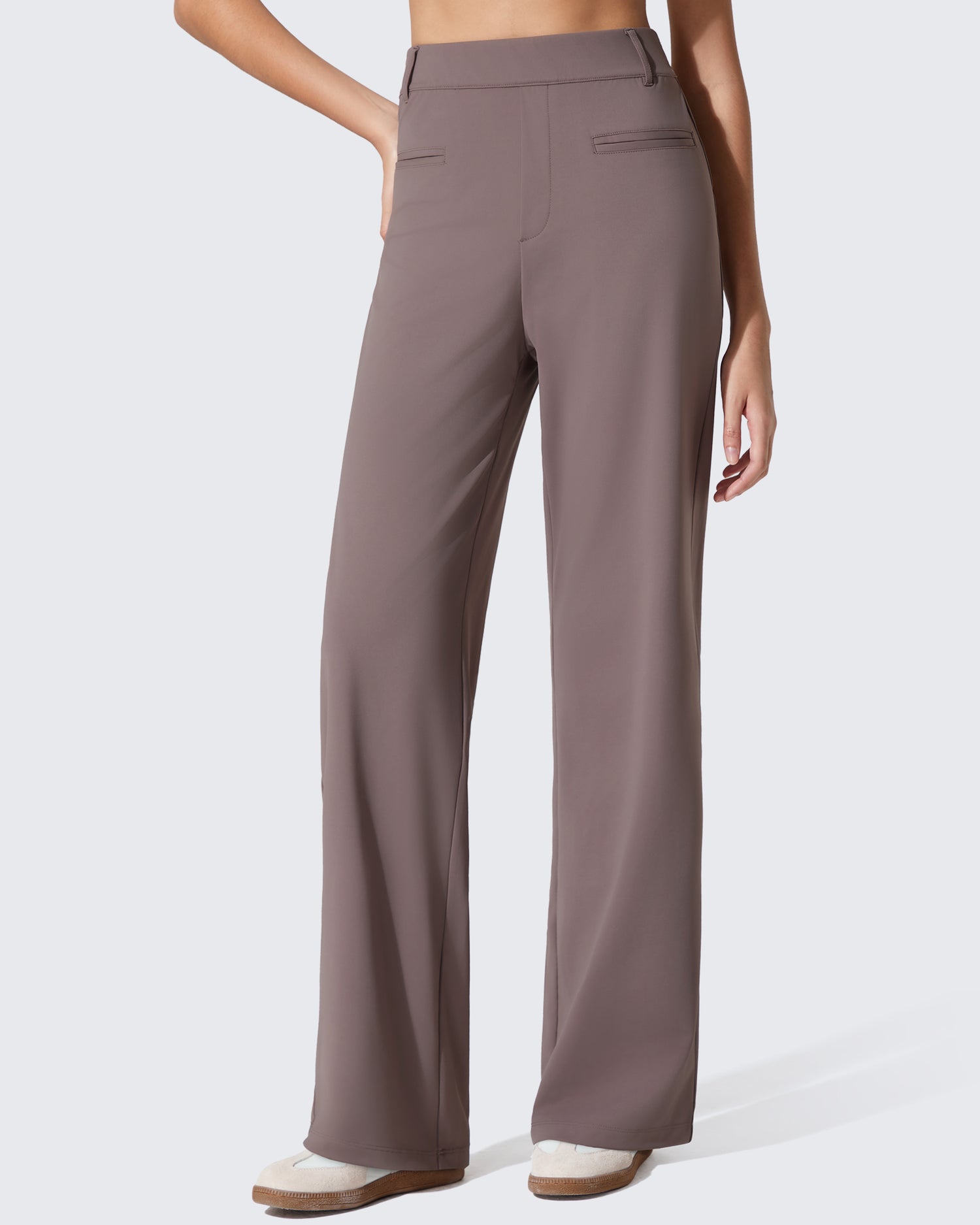 ShiftReady Slit Pockets Elastic Waist Straight Leg Work Pants