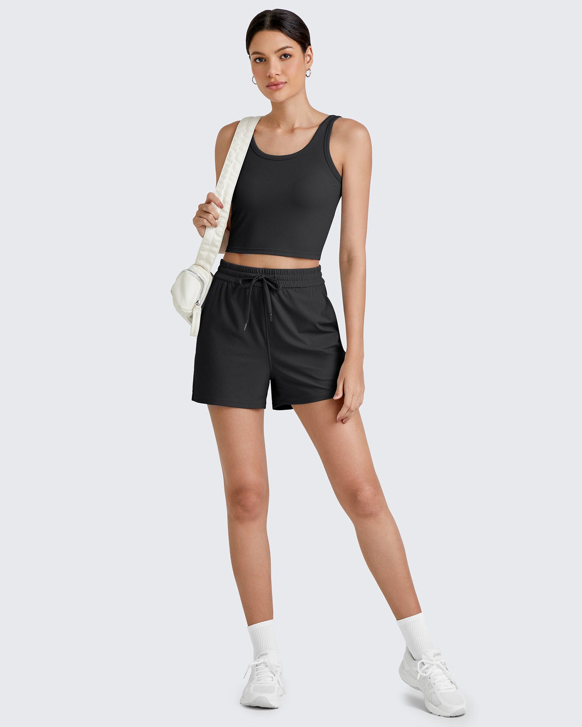 G4Free Activewear Ribbed Slim Workout Tank Crop Tops 