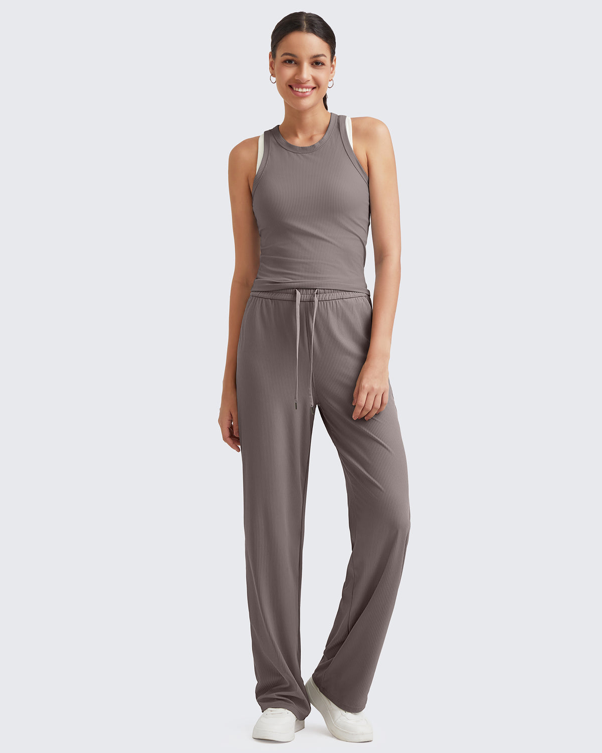 G4Free Activewear Ribbed High-Rise Seamless Work Pants 