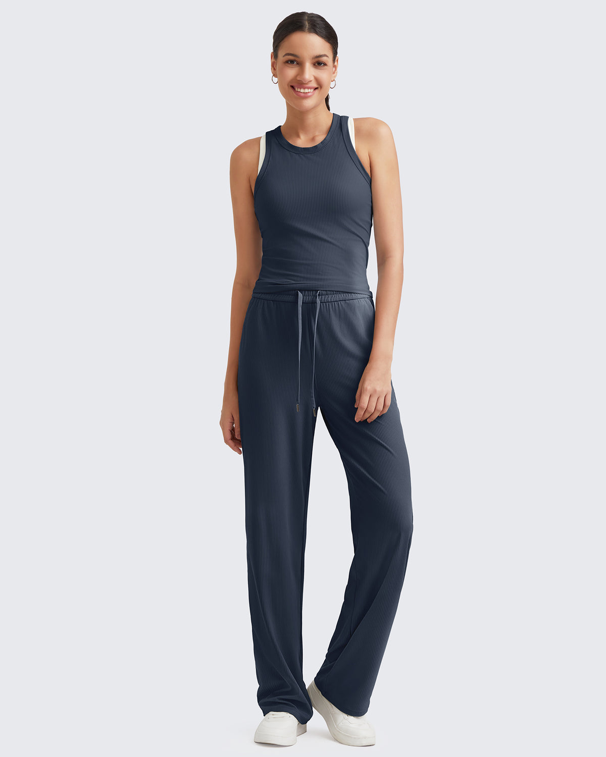 G4Free Activewear Ribbed High-Rise Seamless Work Pants 
