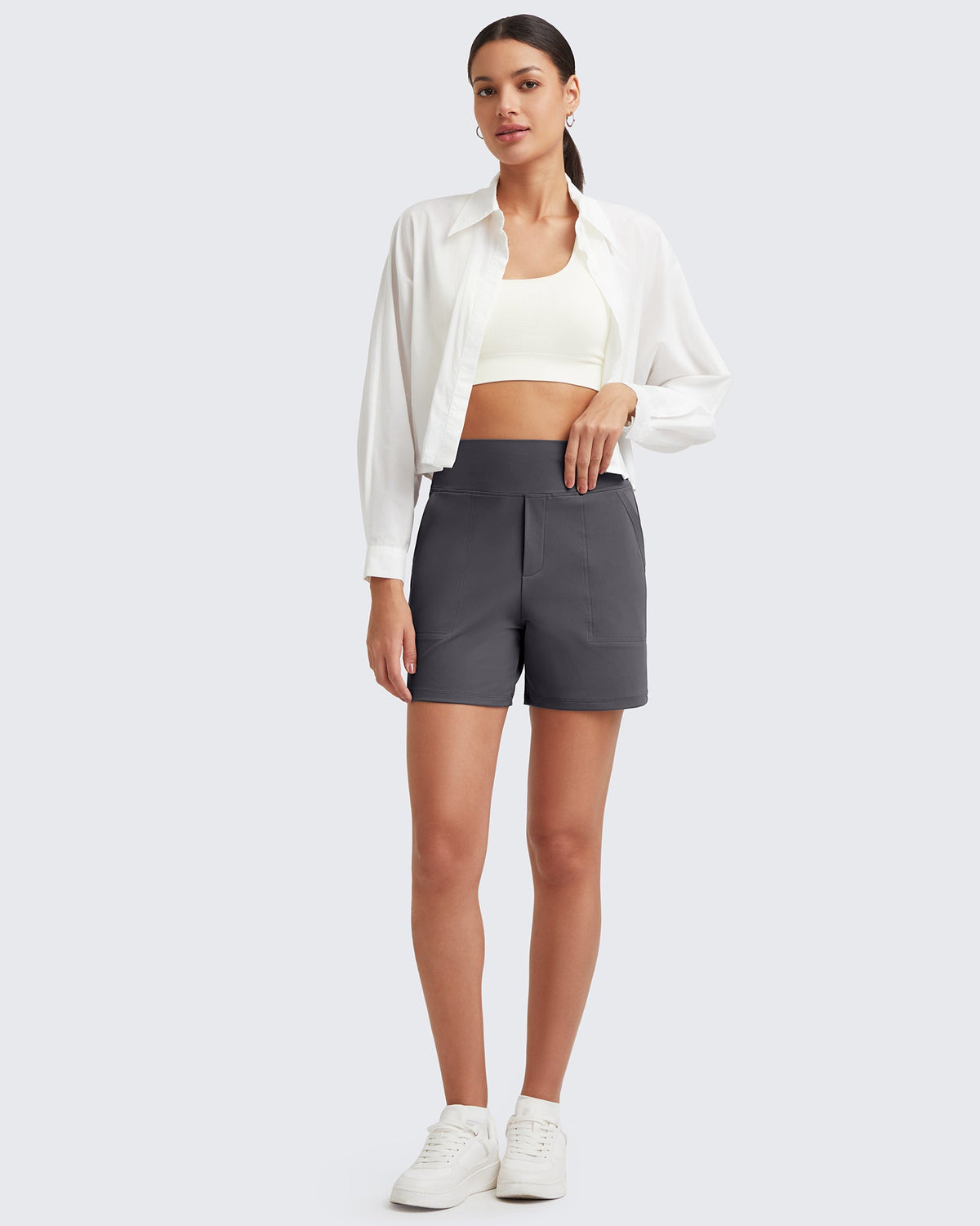 G4FREE High-Waist Burmuda Athletic Shorts 5 