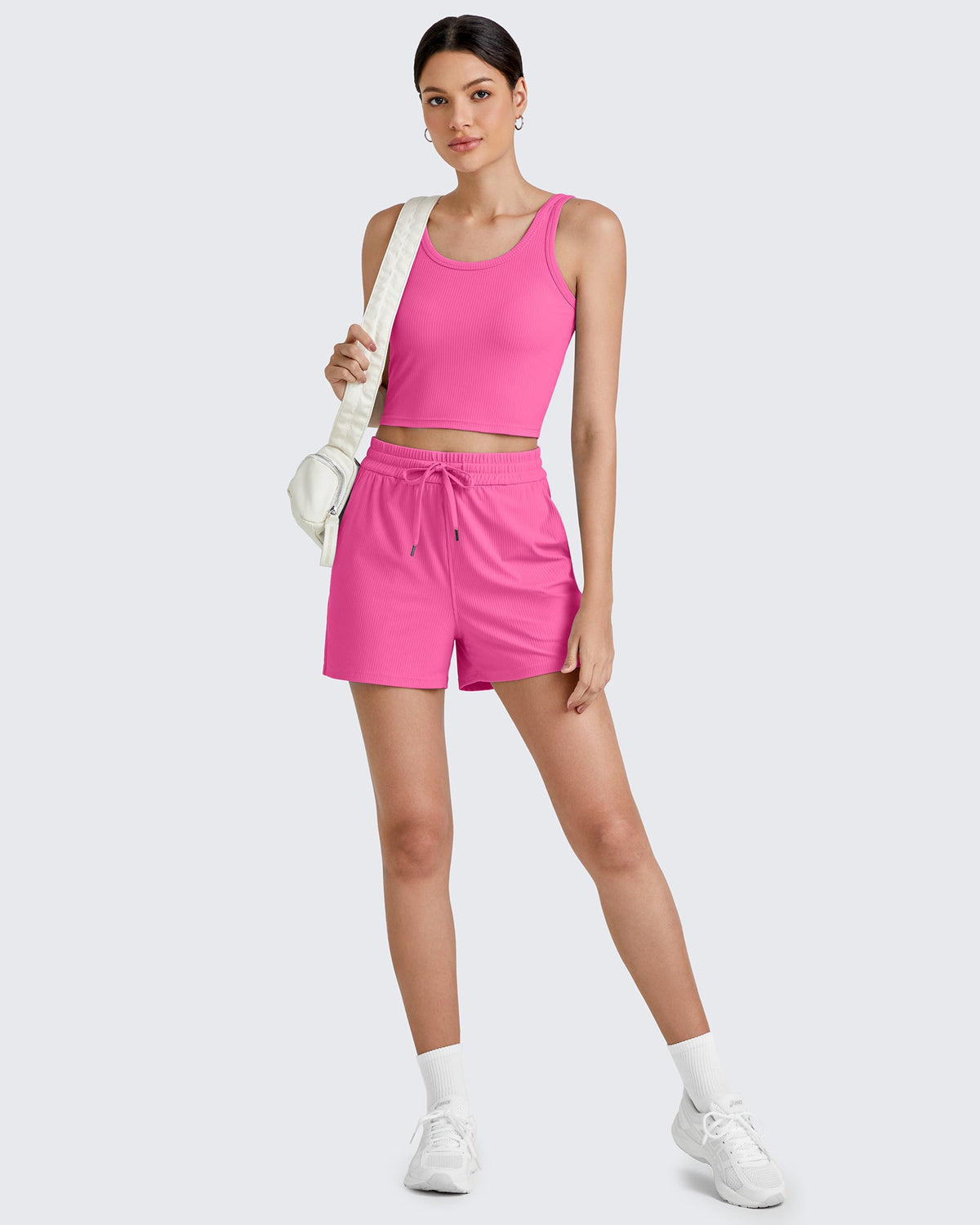 G4Free Activewear Ribbed Slim Workout Tank Crop Tops 