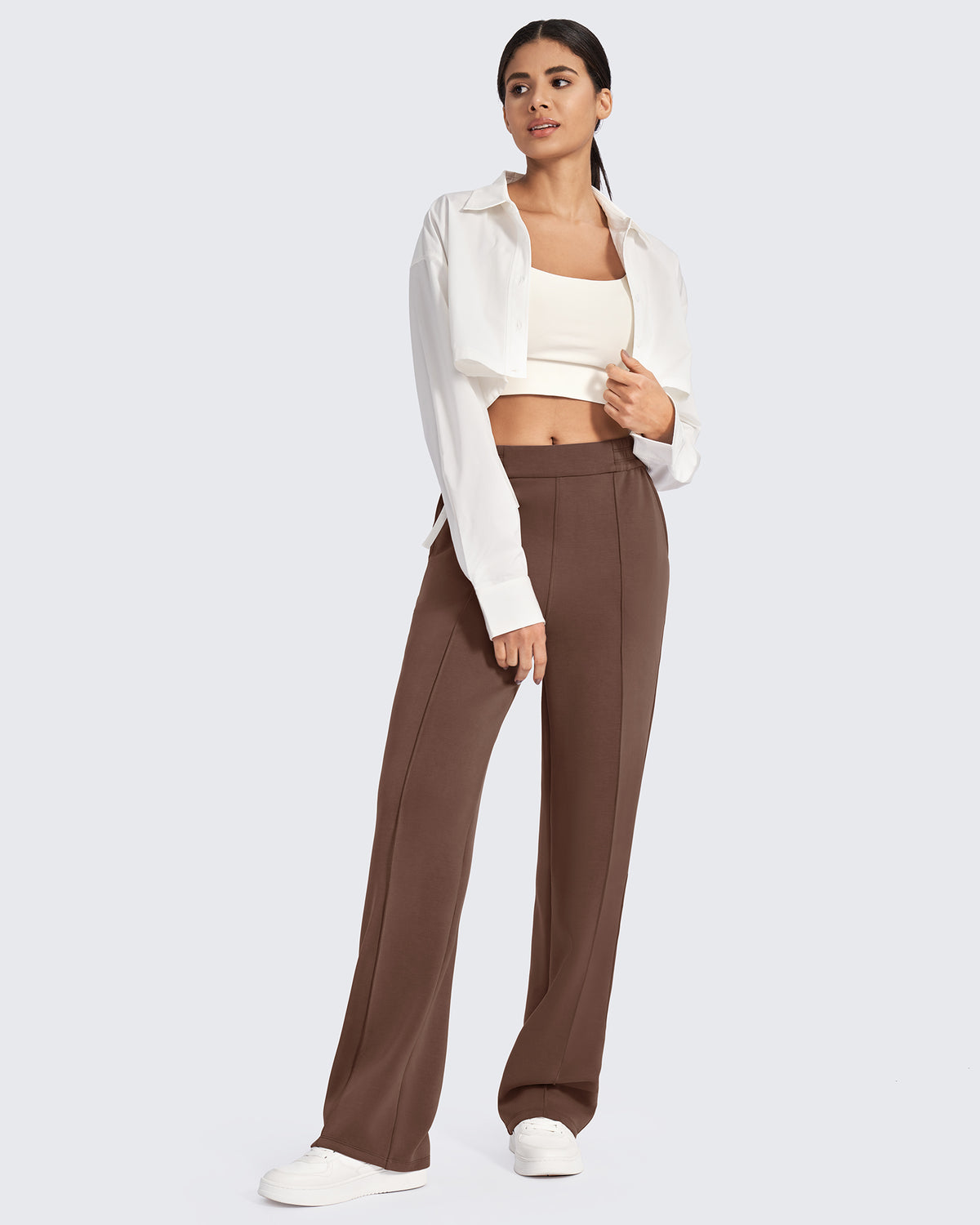 G4Free Activewear Smoofit Loose High-Rise Elastic Dressy Pants 