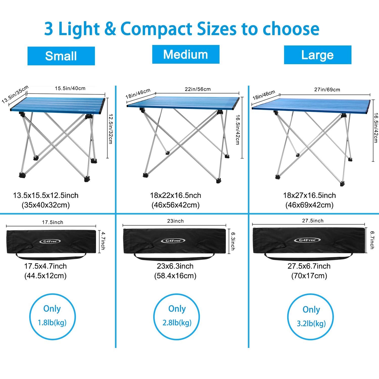 G4Free Aluminum Top Camping Table