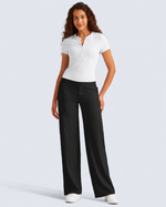 Pantalones casuales de negocios EverGoing holgados de tiro alto