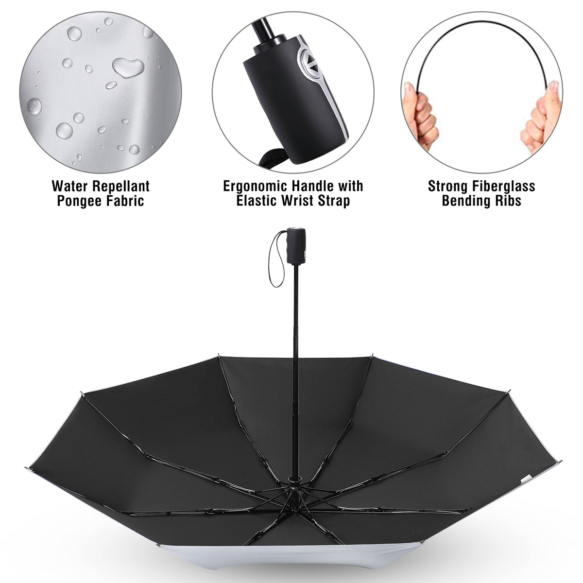 G4Free G4Free 46 Inch Auto Open UPF 50+ UV Protection Large Travel Umbrella 
