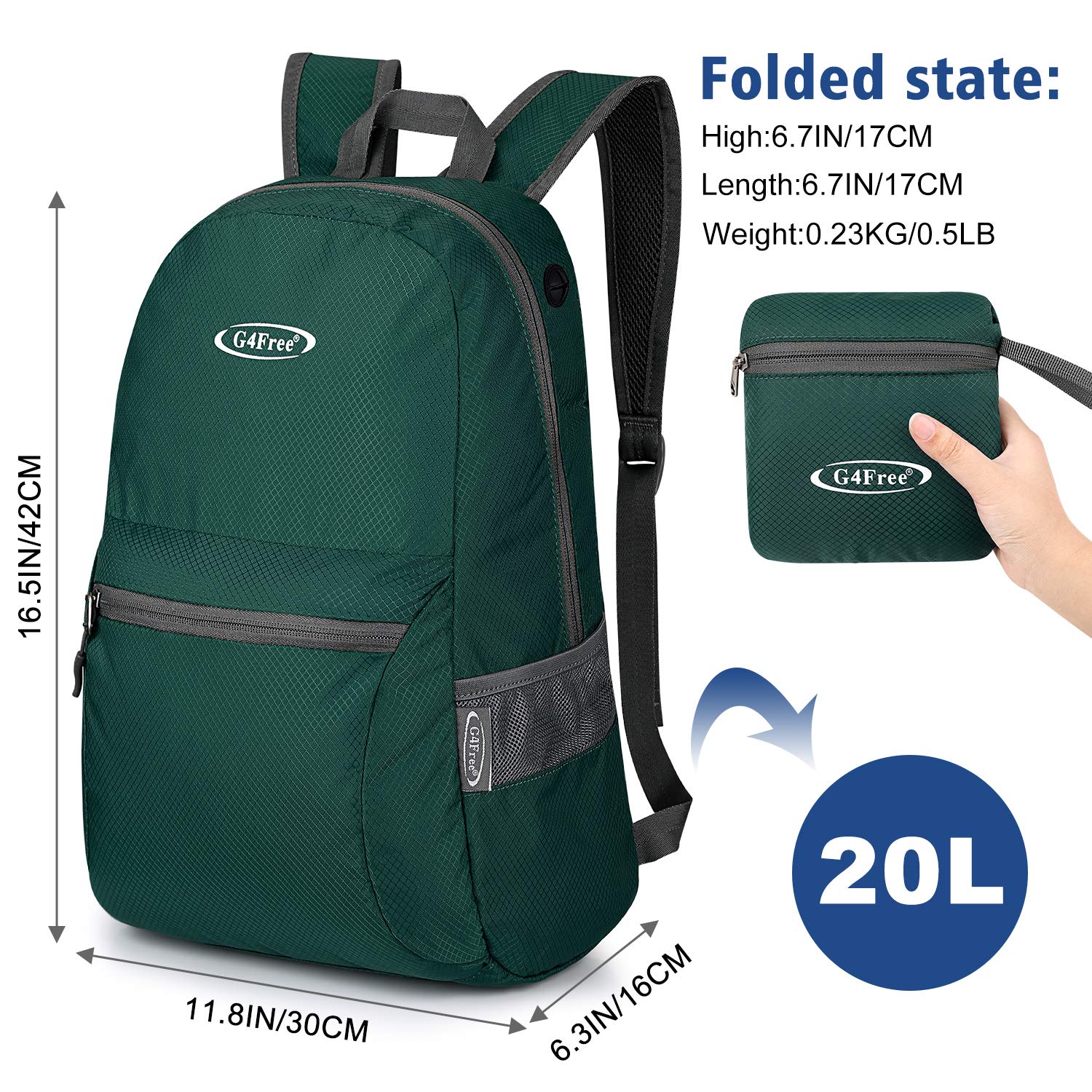 G4Free - 20L Lightweight Packable Backpack -D04V650A-D04V650B-D04V650H-D04V650D-D04V650C