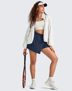 G4Free Activewear - 2 in 1 Elastic Waist Tennis Skorts -GF25E443AA-S-GF25E443AB-M-GF25E443AC-L-GF25E443AD-XL-GF25E443AE-XXL