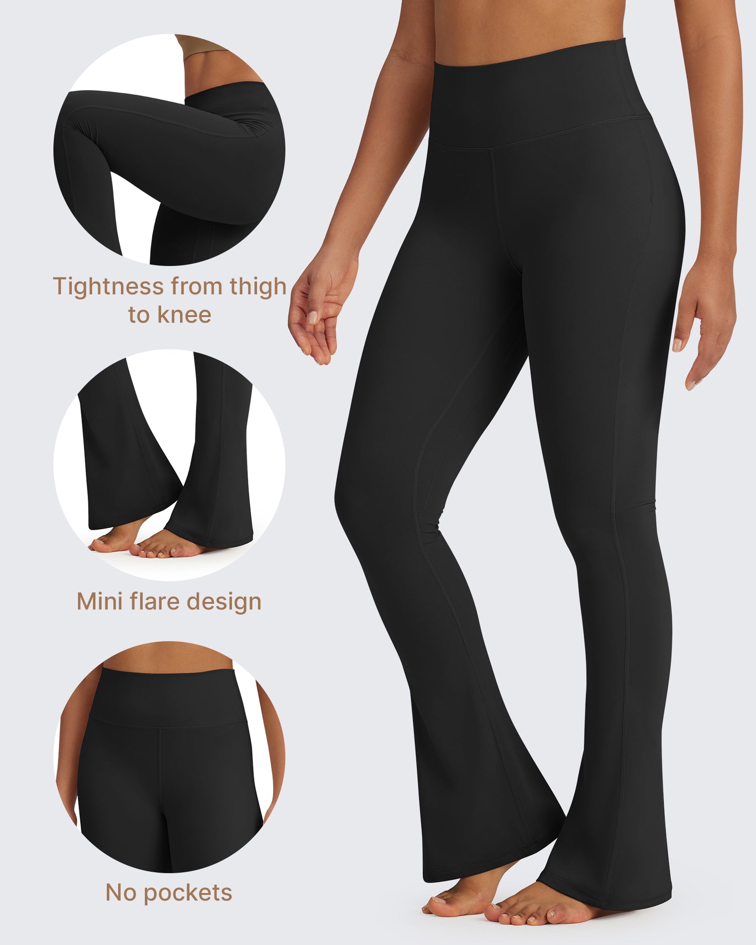 G4Free Activewear - BareFeel Casual High-Waisted Mini Flare Pants -GF24A244AA-S-GF24A245AA-S-GF24A246AA-S-GF24A244AB-M-GF24A245AB-M