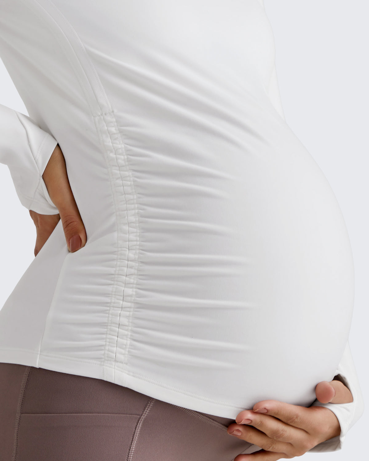 G4Free Activewear - BareFeel Crew Neck Ruches Maternity Long Sleeve -GF25BY380CA-S-GF25BY380CB-M-GF25BY380CC-L-GF25BY380CD-XL-GF25BY380CE-XXL