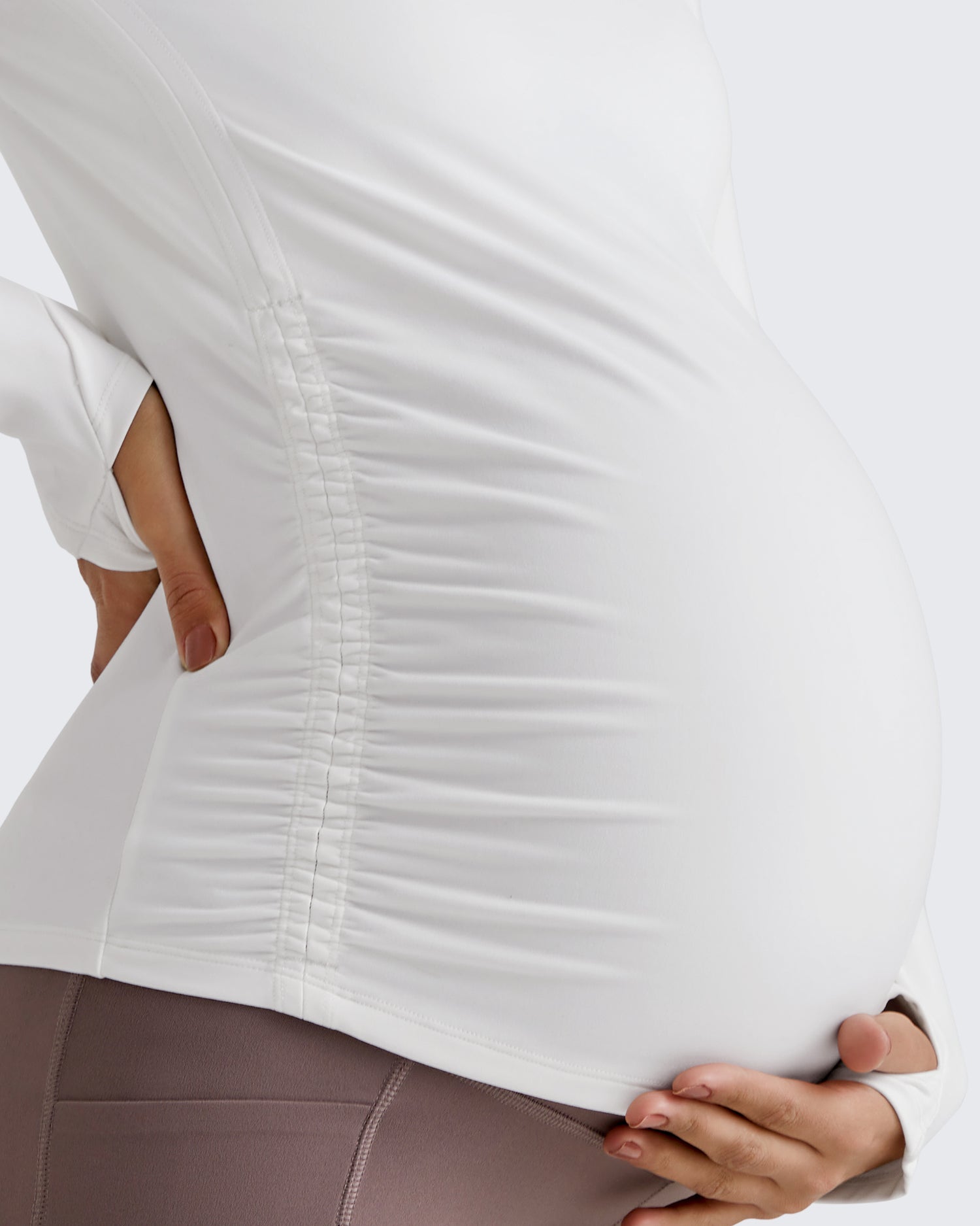 G4Free Activewear - BareFeel Crew Neck Ruches Maternity Long Sleeve -GF25BY380CA-S-GF25BY380CB-M-GF25BY380CC-L-GF25BY380CD-XL-GF25BY380CE-XXL