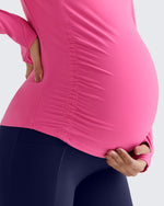 G4Free Activewear - BareFeel Crew Neck Ruches Maternity Long Sleeve -GF25BY380CA-S-GF25BY380CB-M-GF25BY380CC-L-GF25BY380CD-XL-GF25BY380CE-XXL