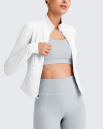 G4Free Activewear - BareFeel Cropped Slim Fit Full Zip Workout Jackets -GF25M411AA-S-GF25M411AB-M-GF25M411AC-L-GF25M411AD-XL-GF25M411AE-XXL