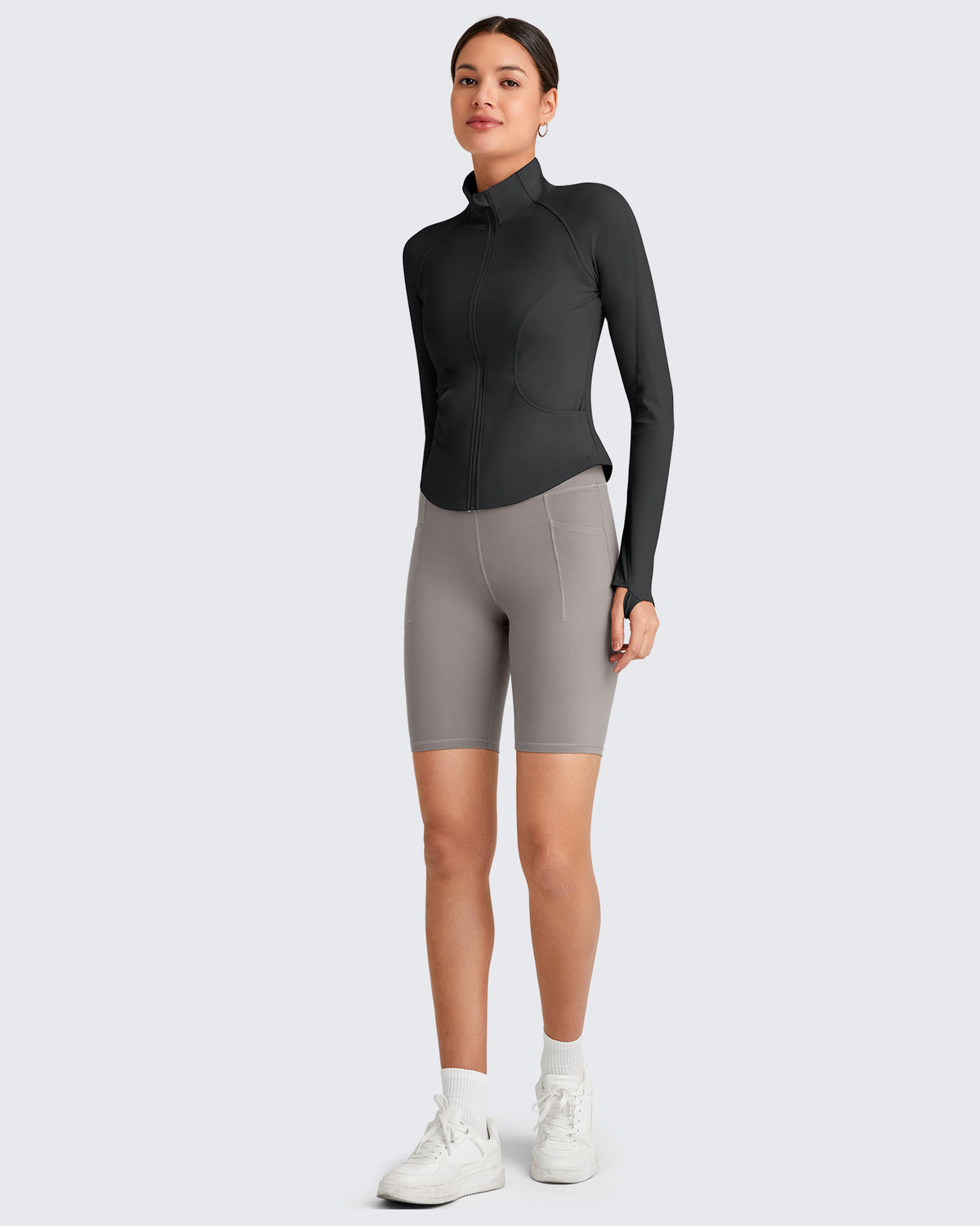 G4Free Activewear - BareFeel Cropped Slim Fit Full Zip Workout Jackets -GF25M411AA-S-GF25M411AB-M-GF25M411AC-L-GF25M411AD-XL-GF25M411AE-XXL