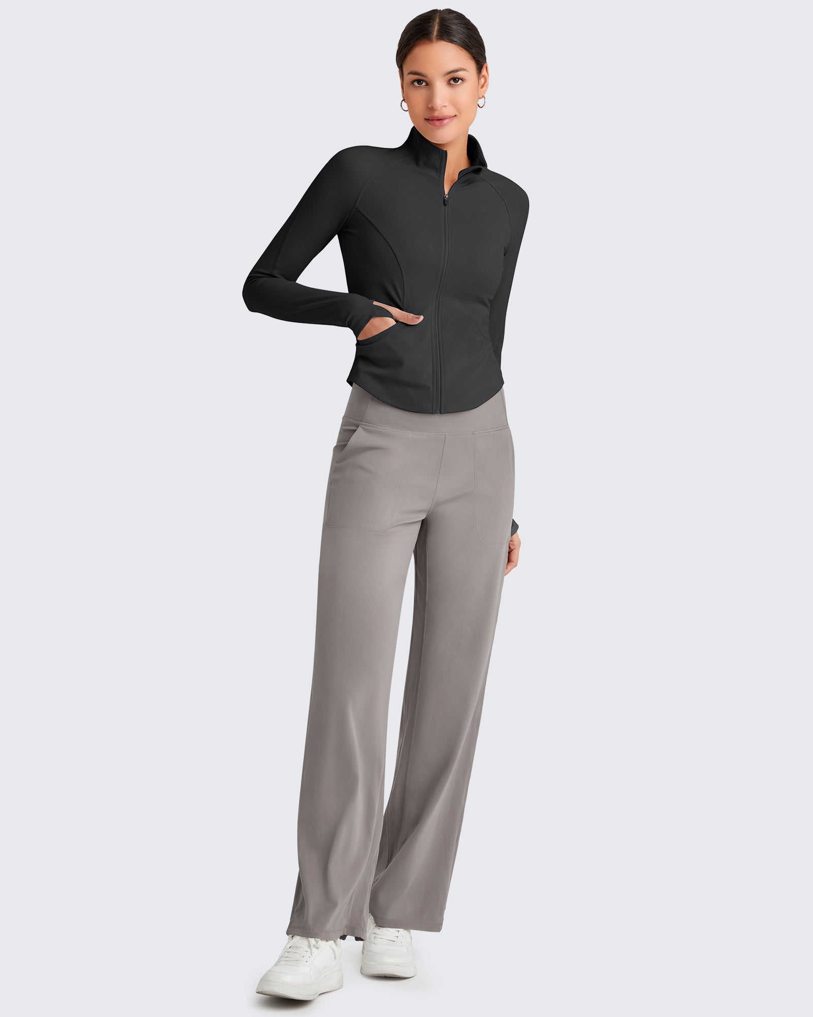 G4Free Activewear - BareFeel Cropped Slim Fit Full Zip Workout Jackets -GF25M411AA-S-GF25M411AB-M-GF25M411AC-L-GF25M411AD-XL-GF25M411AE-XXL