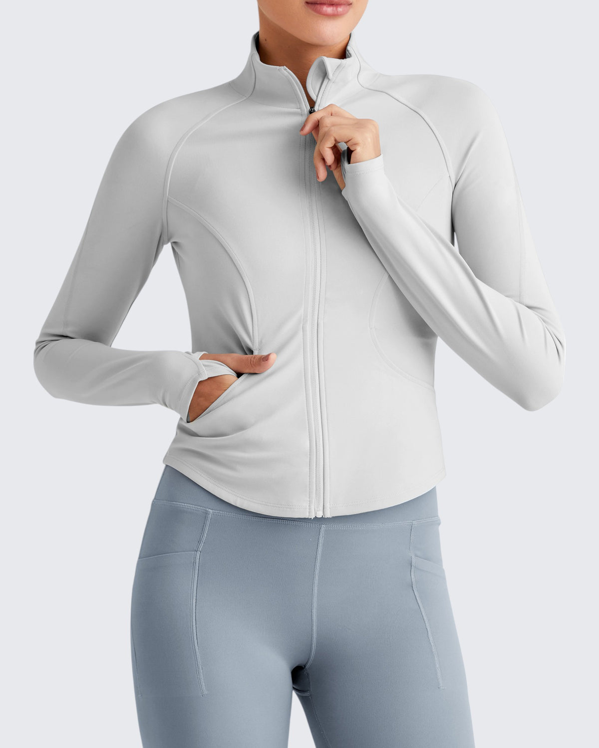 G4Free Activewear - BareFeel Cropped Slim Fit Full Zip Workout Jackets -GF25M411AA-S-GF25M411AB-M-GF25M411AC-L-GF25M411AD-XL-GF25M411AE-XXL
