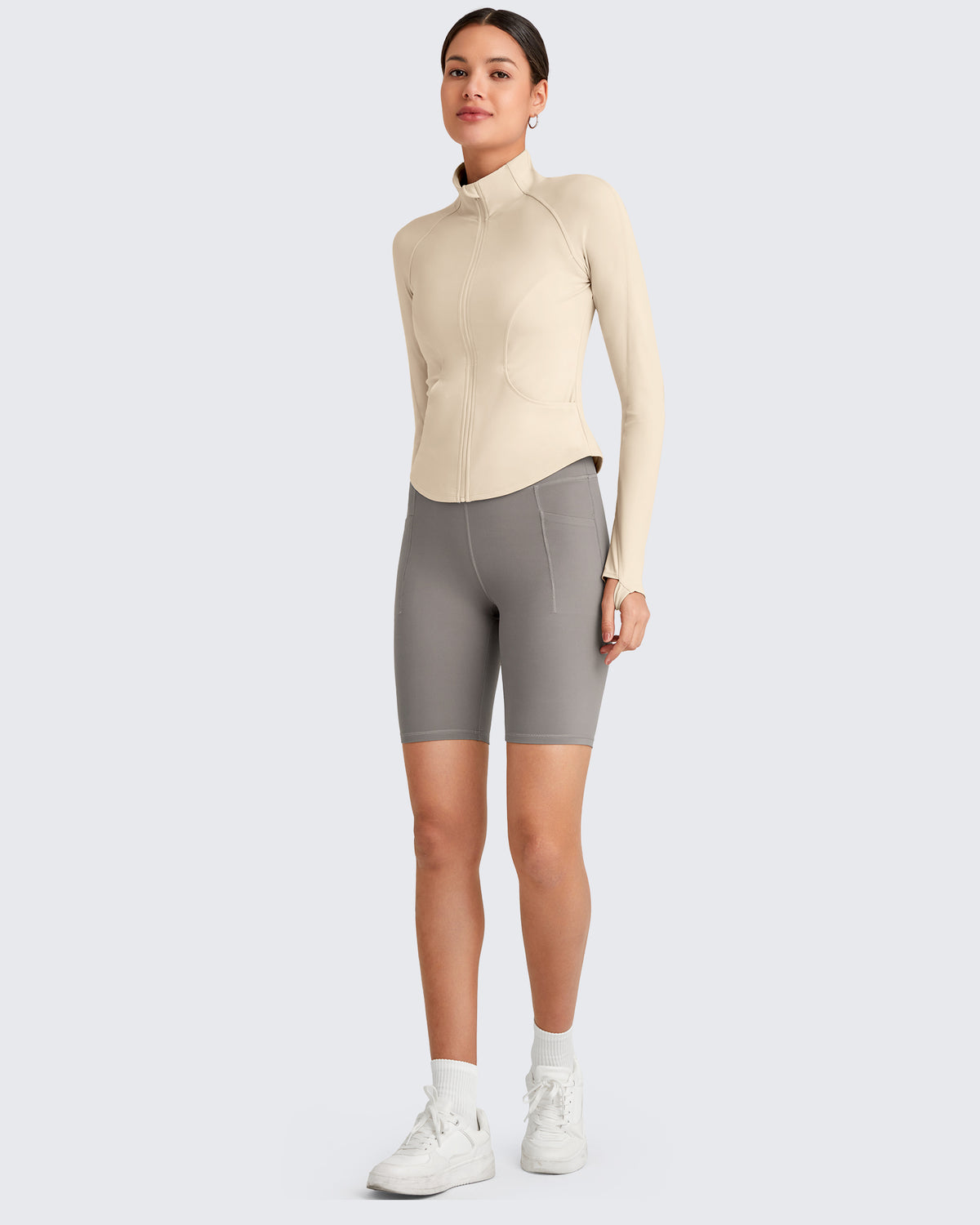 G4Free Activewear - BareFeel Cropped Slim Fit Full Zip Workout Jackets -GF25M411AA-S-GF25M411AB-M-GF25M411AC-L-GF25M411AD-XL-GF25M411AE-XXL