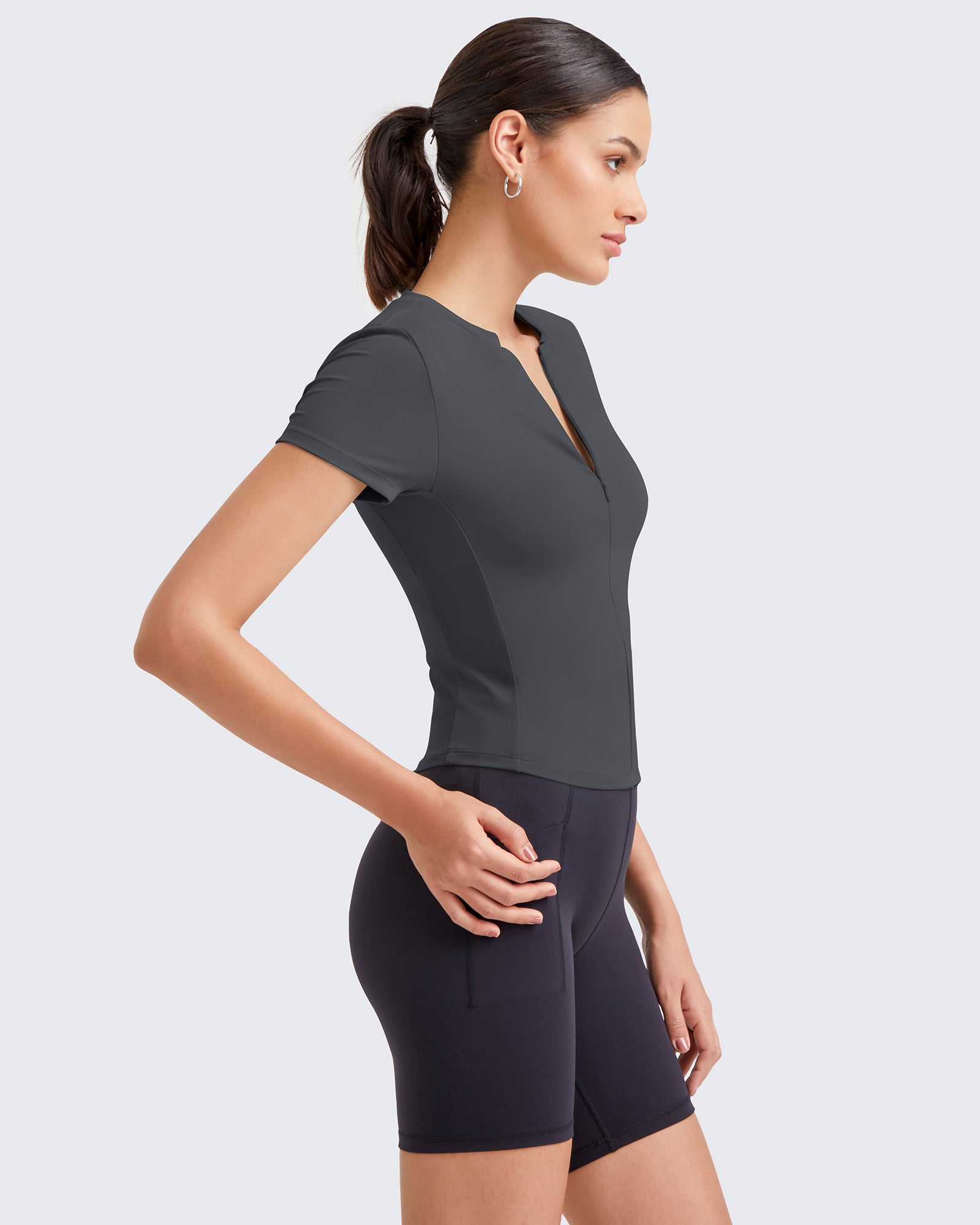 G4Free Activewear - BareFeel Half Zip Slim Fit Athletic Shirts -GF25K335DA-S-GF25K335DB-M-GF25K335DC-L-GF25K335DD-XL-GF25K335DF-XS