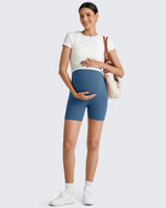 G4Free Activewear - BareFeel Maternity Athletic Legging Shorts 5'' -GF25AY336AA-S-GF25AY336AB-M-GF25AY336AC-L-GF25AY336AD-XL-GF25AY336AE-XXL