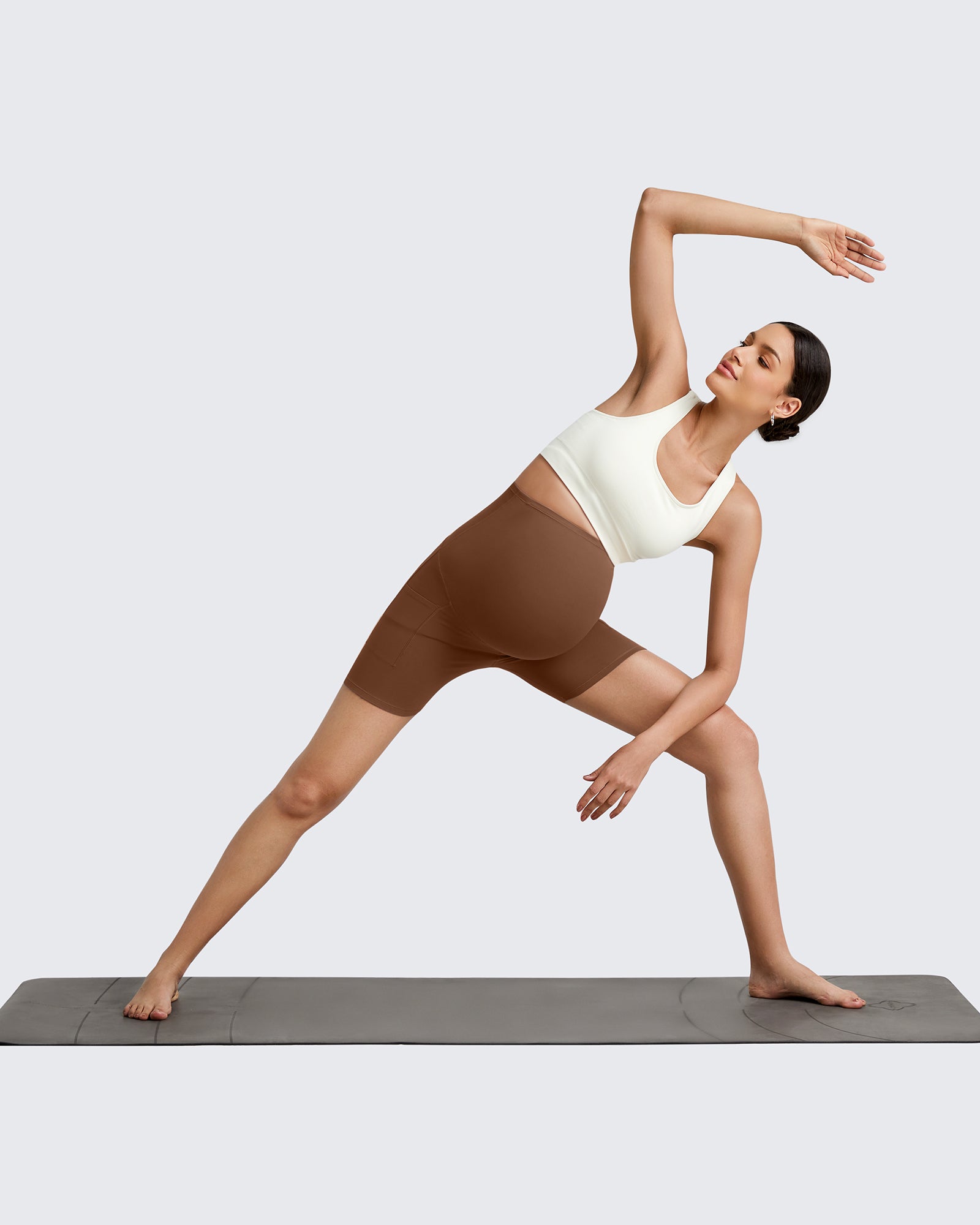 G4Free Activewear - BareFeel Maternity Athletic Legging Shorts 5'' -GF25AY336AA-S-GF25AY336AB-M-GF25AY336AC-L-GF25AY336AD-XL-GF25AY336AE-XXL