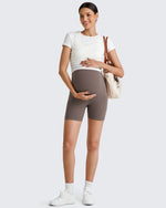 G4Free Activewear - BareFeel Maternity Athletic Legging Shorts 5'' -GF25AY336AA-S-GF25AY336AB-M-GF25AY336AC-L-GF25AY336AD-XL-GF25AY336AE-XXL