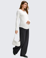 G4Free Activewear - BareFeel Maternity Casual Pockets Wide-Leg Pants -GF25JY593AF-XS-GF25JY594AF-XS-GF25JY595AF-XS-GF25JY593AA-S-GF25JY594AA-S