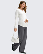 G4Free Activewear - BareFeel Maternity Casual Pockets Wide-Leg Pants -GF25JY593AF-XS-GF25JY594AF-XS-GF25JY595AF-XS-GF25JY593AA-S-GF25JY594AA-S