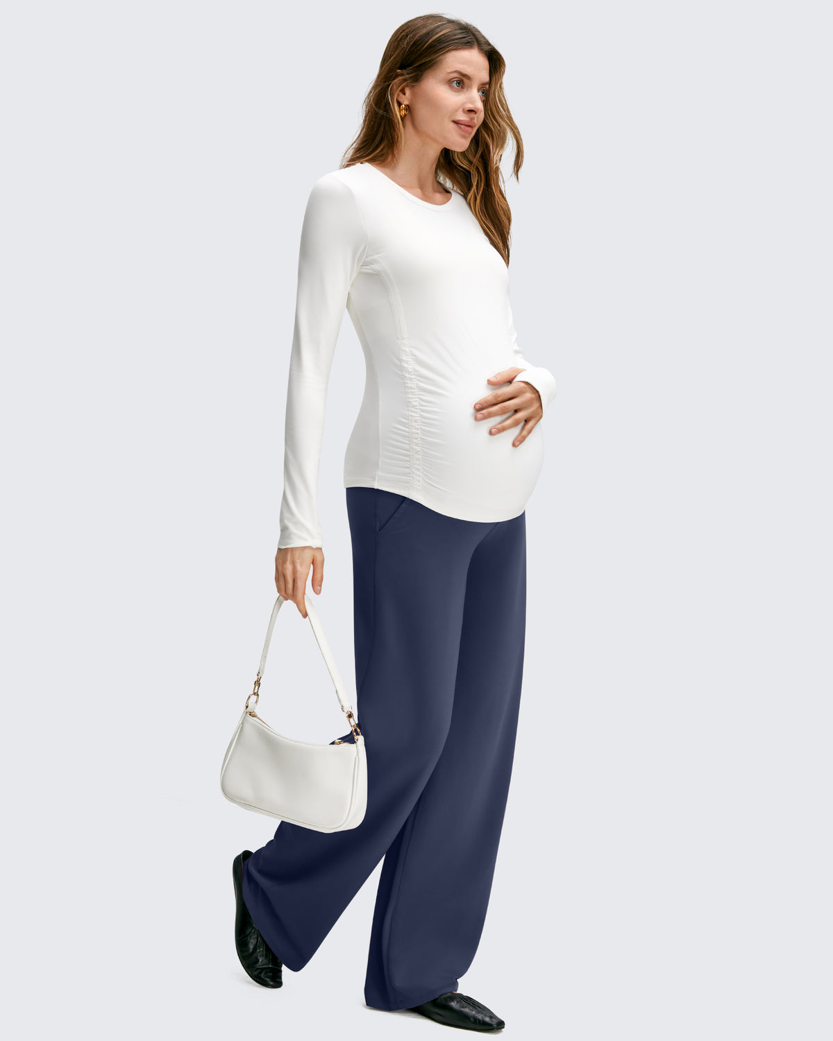 G4Free Activewear - BareFeel Maternity Casual Pockets Wide-Leg Pants -GF25JY593AF-XS-GF25JY594AF-XS-GF25JY595AF-XS-GF25JY593AA-S-GF25JY594AA-S