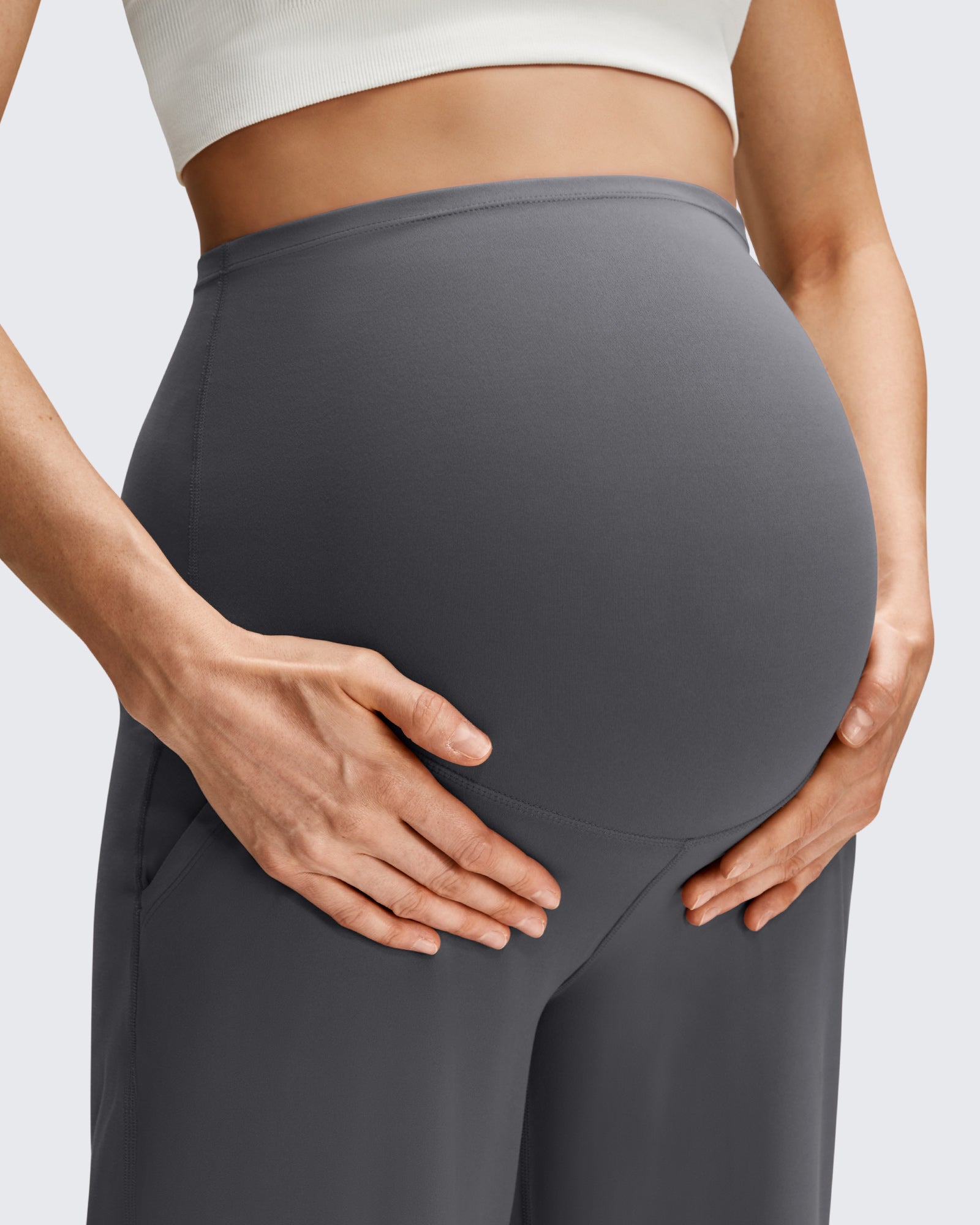 G4Free Activewear - BareFeel Maternity Casual Pockets Wide-Leg Pants -GF25JY593AF-XS-GF25JY594AF-XS-GF25JY595AF-XS-GF25JY593AA-S-GF25JY594AA-S
