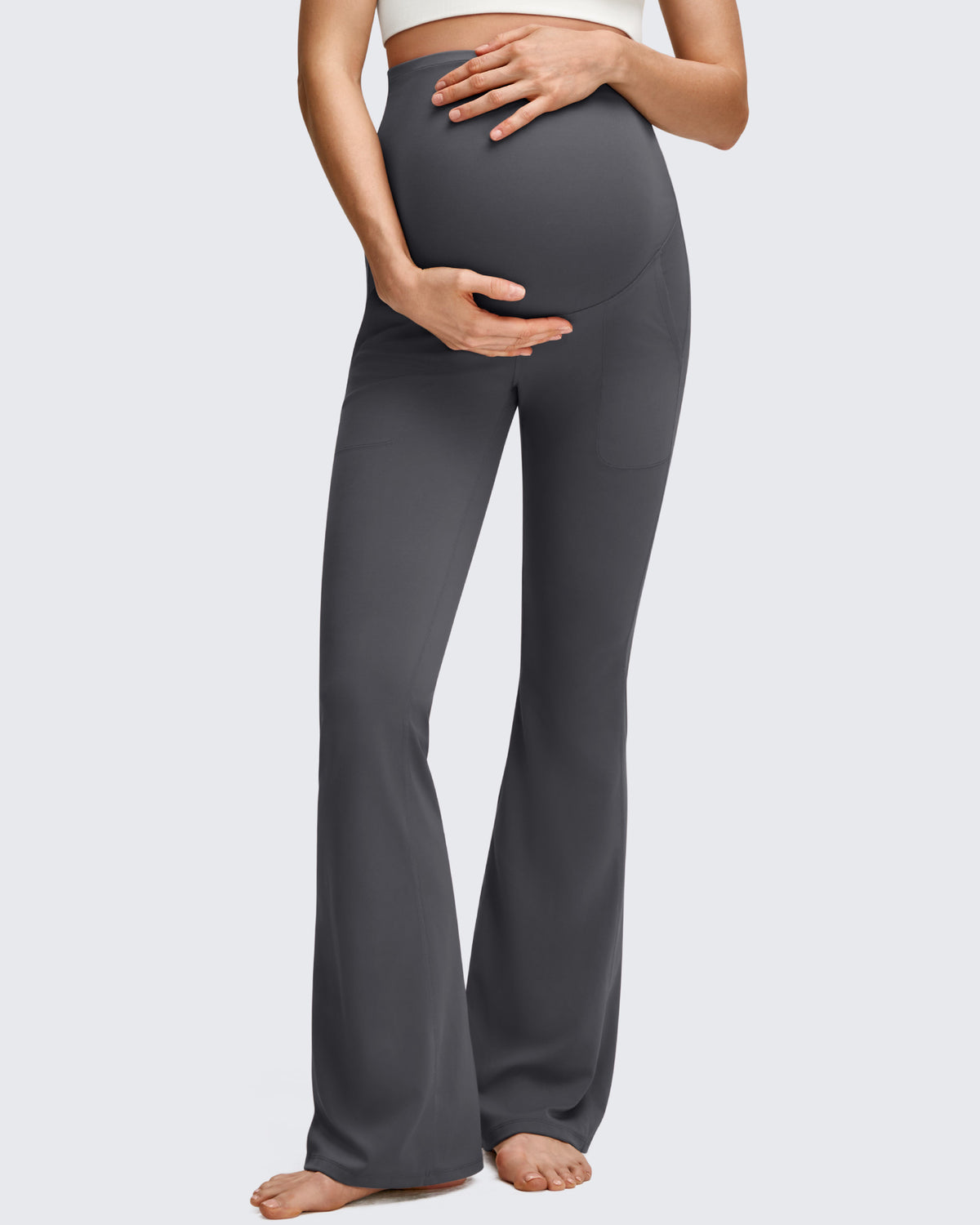 G4Free Activewear - BareFeel Maternity Pockets Dress Flare Leggings -GF25AY605AF-XS-GF25AY606AF-XS-GF25AY607AF-XS-GF25AY605AA-S-GF25AY606AA-S