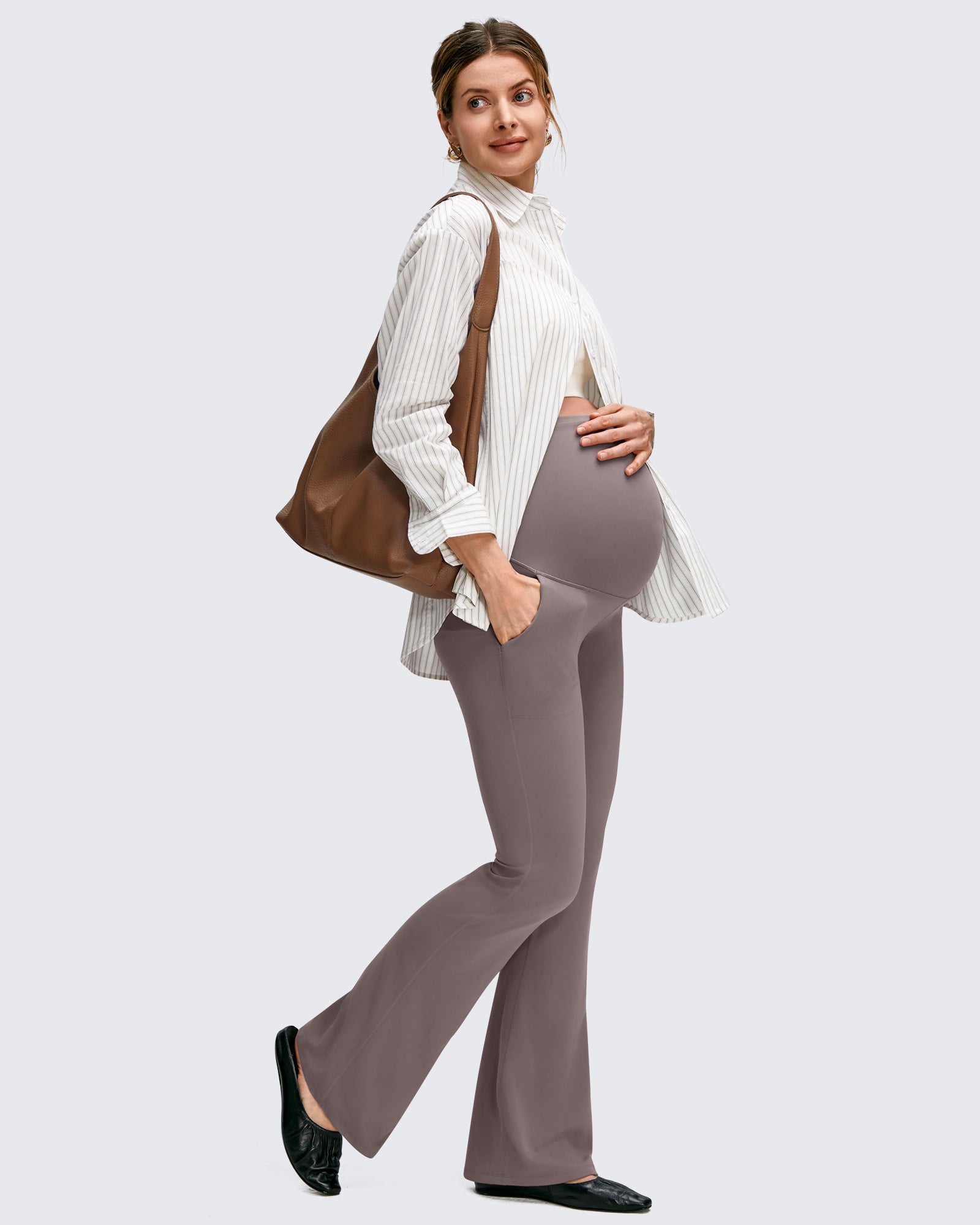 G4Free Activewear - BareFeel Maternity Pockets Dress Flare Leggings -GF25AY605AF-XS-GF25AY606AF-XS-GF25AY607AF-XS-GF25AY605AA-S-GF25AY606AA-S