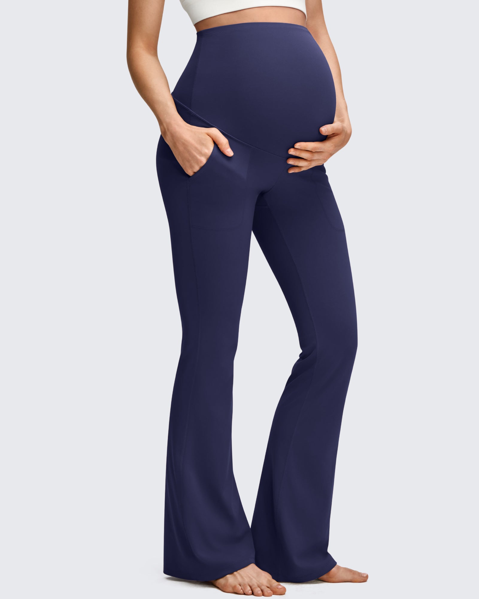 G4Free Activewear - BareFeel Maternity Pockets Dress Flare Leggings -GF25AY605AF-XS-GF25AY606AF-XS-GF25AY607AF-XS-GF25AY605AA-S-GF25AY606AA-S