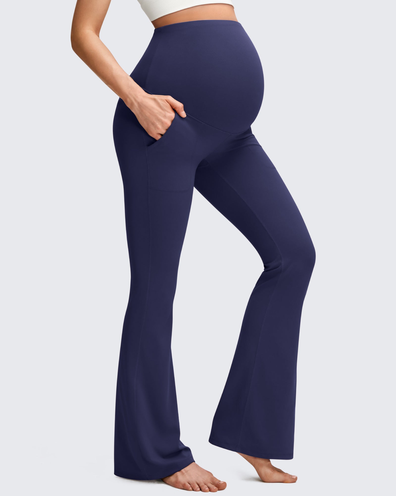 G4Free Activewear - BareFeel Maternity Pockets Dress Flare Leggings -GF25AY605AF-XS-GF25AY606AF-XS-GF25AY607AF-XS-GF25AY605AA-S-GF25AY606AA-S