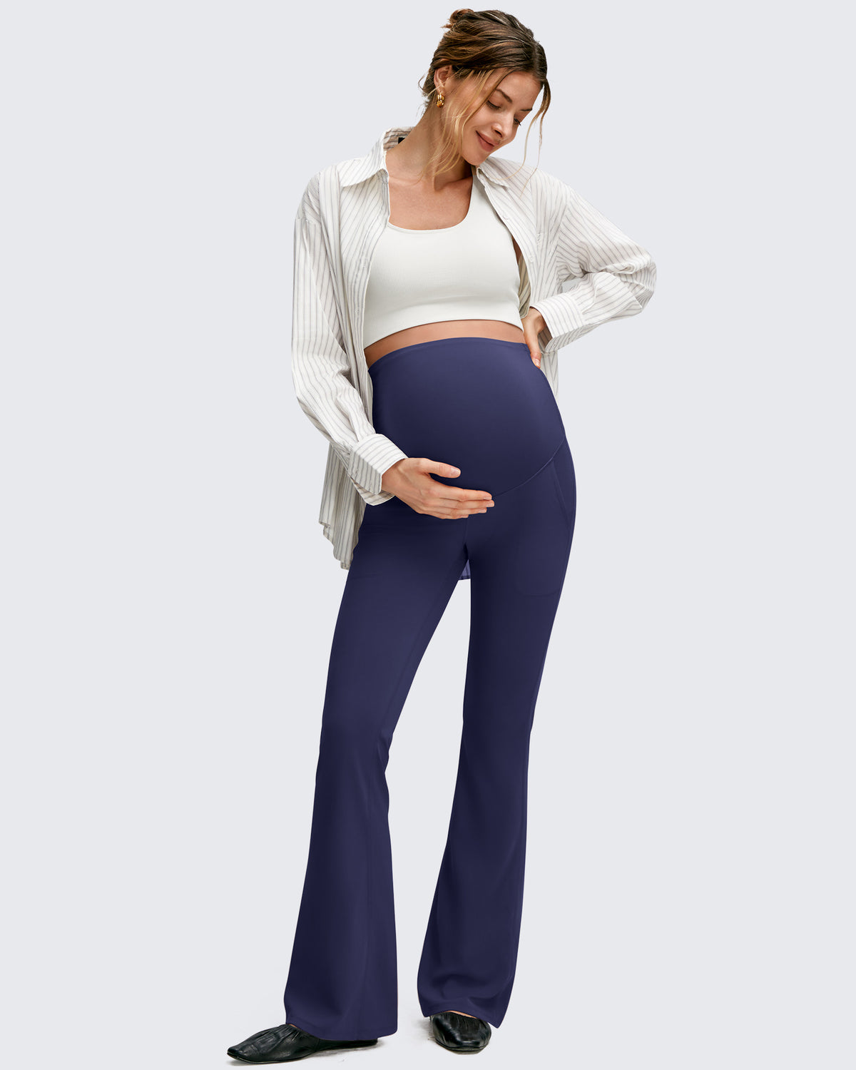 G4Free Activewear - BareFeel Maternity Pockets Dress Flare Leggings -GF25AY605AF-XS-GF25AY606AF-XS-GF25AY607AF-XS-GF25AY605AA-S-GF25AY606AA-S