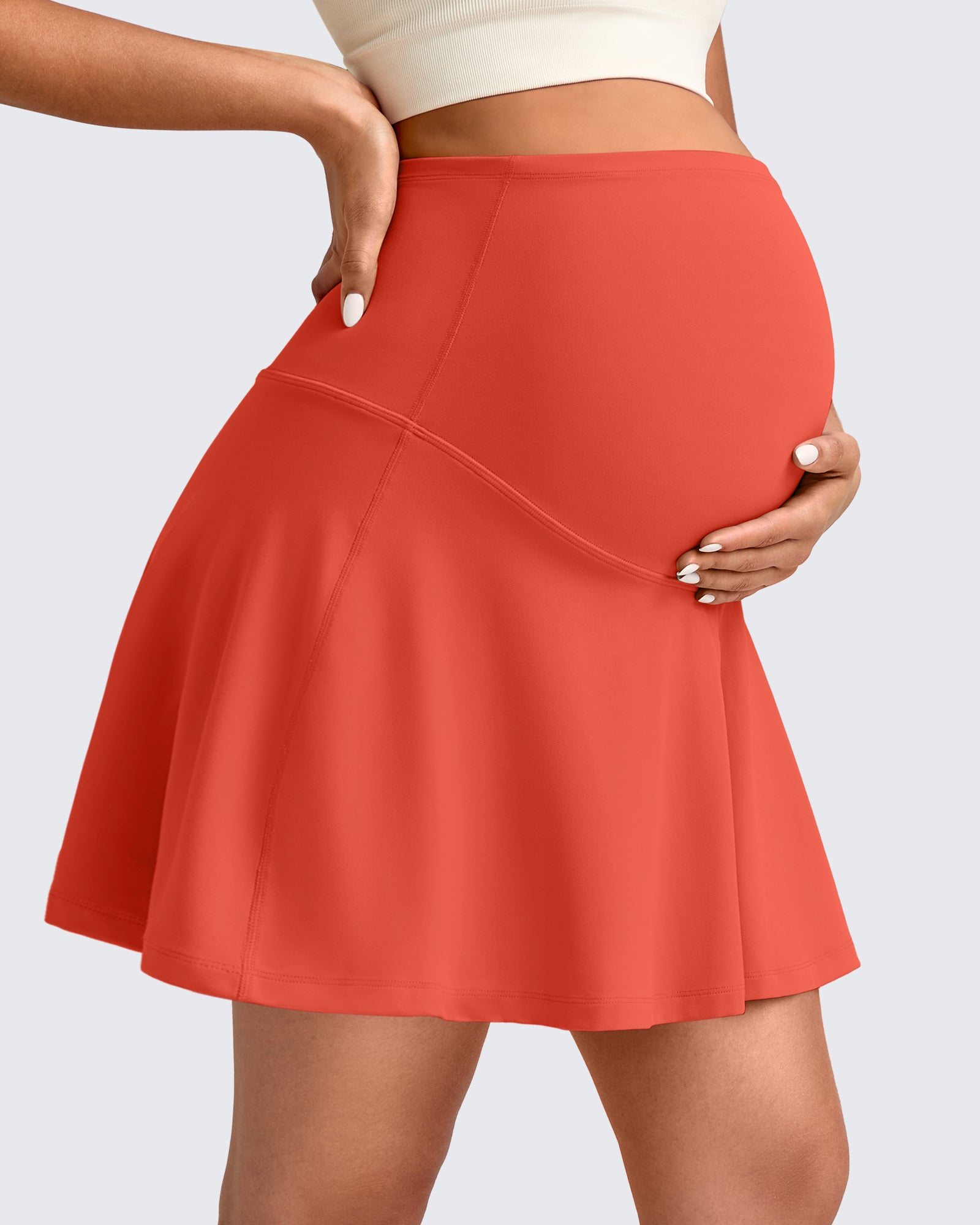 G4Free Activewear - BareFeel One Pocket Maternity Tennis Skirt -GF25HY517BA-S-GF25HY517BB-M-GF25HY517BC-L-GF25HY517BD-XL-GF25HY517BF-XS