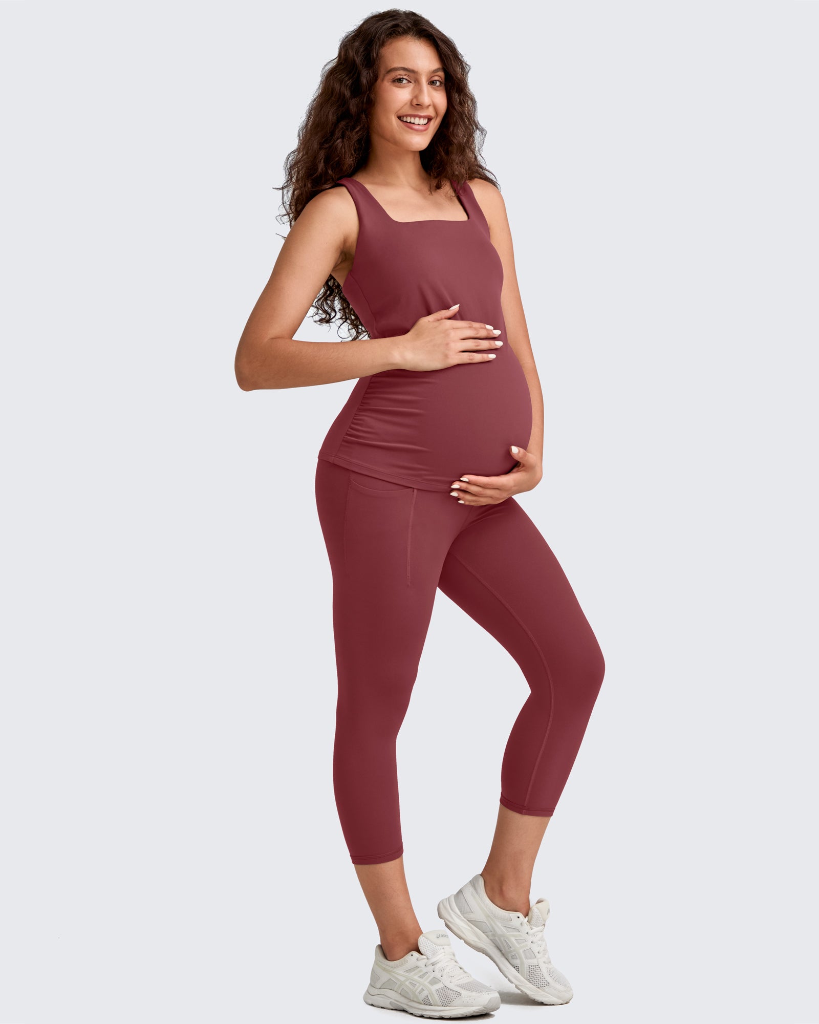 G4Free Activewear - BareFeel Pregnancy Capri Leggings 21'' -GF25AY500AA-S-GF25AY500AB-M-GF25AY500AC-L-GF25AY500AD-XL-GF25AY500AE-XXL