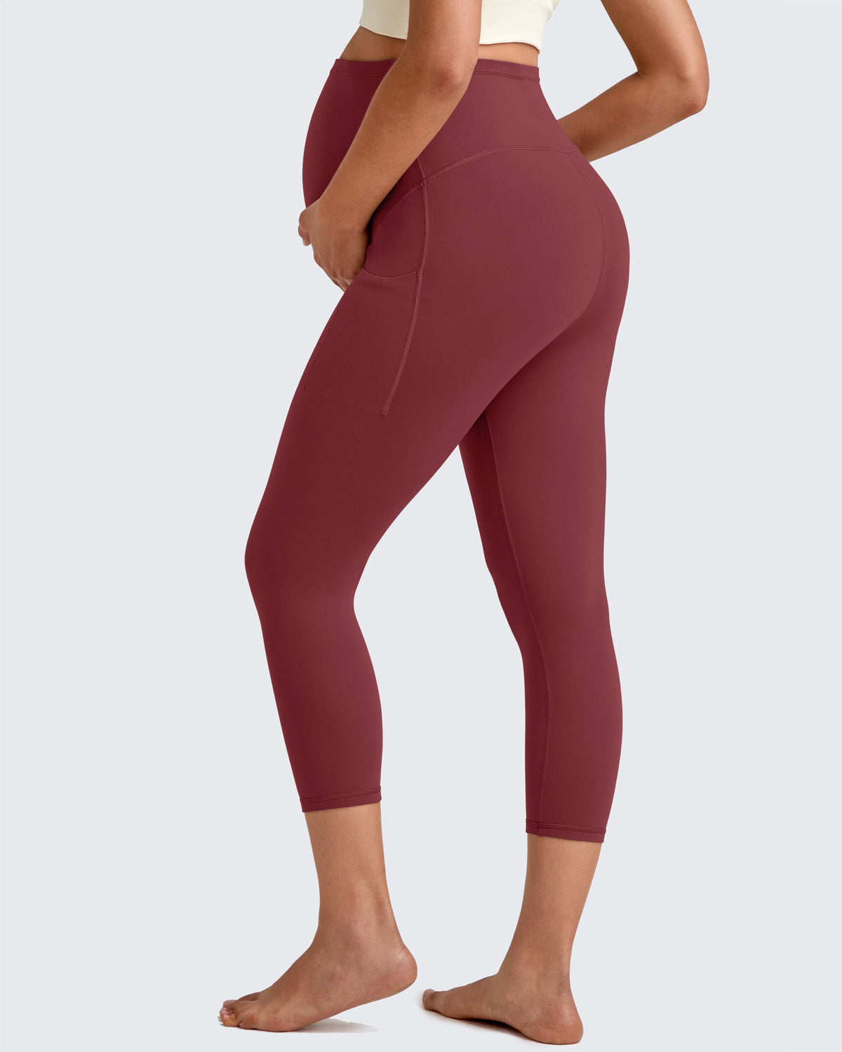 G4Free Activewear - BareFeel Pregnancy Capri Leggings 21'' -GF25AY500AA-S-GF25AY500AB-M-GF25AY500AC-L-GF25AY500AD-XL-GF25AY500AE-XXL