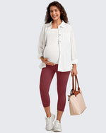 G4Free Activewear - BareFeel Pregnancy Capri Leggings 21'' -GF25AY500AA-S-GF25AY500AB-M-GF25AY500AC-L-GF25AY500AD-XL-GF25AY500AE-XXL