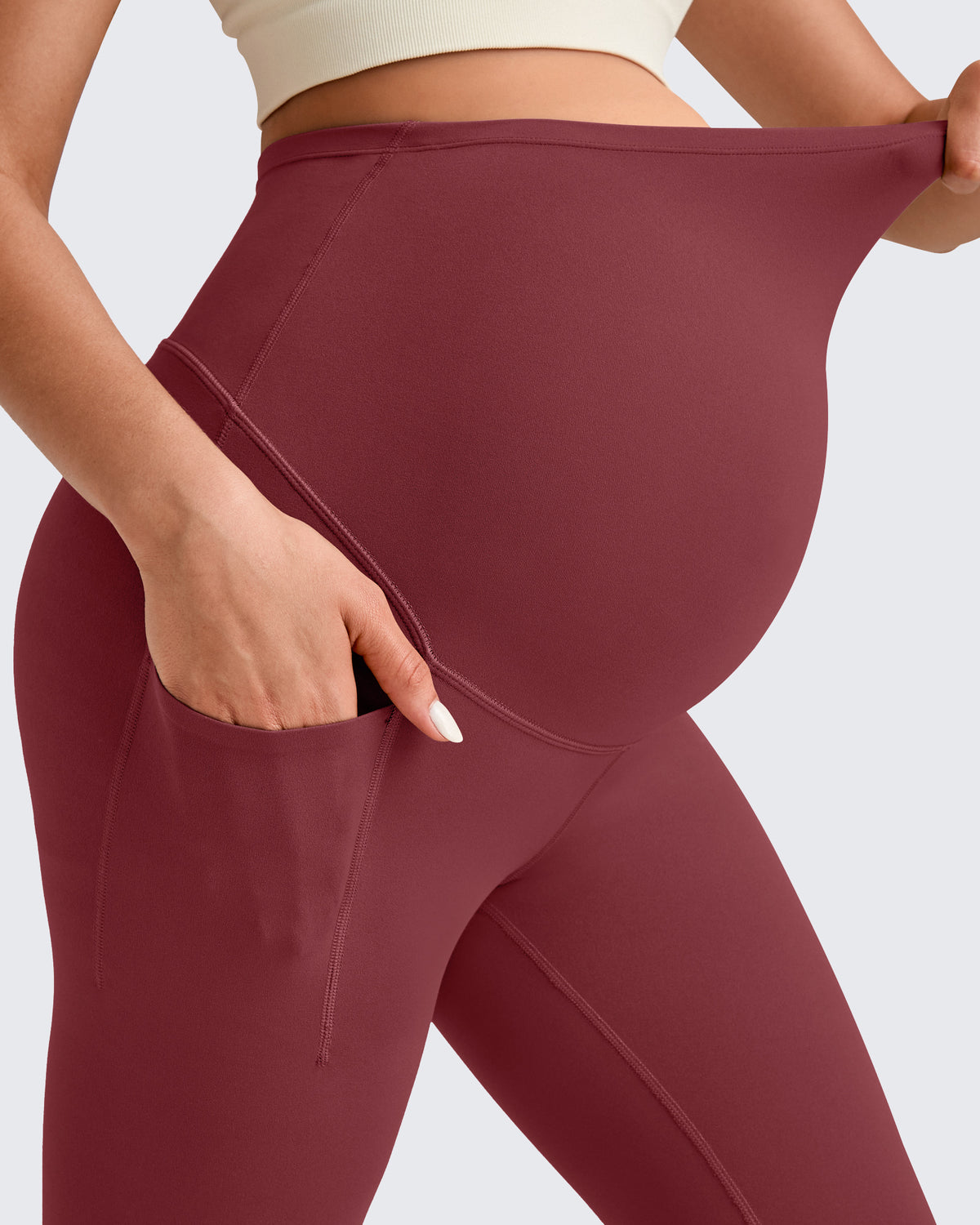 G4Free Activewear - BareFeel Pregnancy Capri Leggings 21'' -GF25AY500AA-S-GF25AY500AB-M-GF25AY500AC-L-GF25AY500AD-XL-GF25AY500AE-XXL
