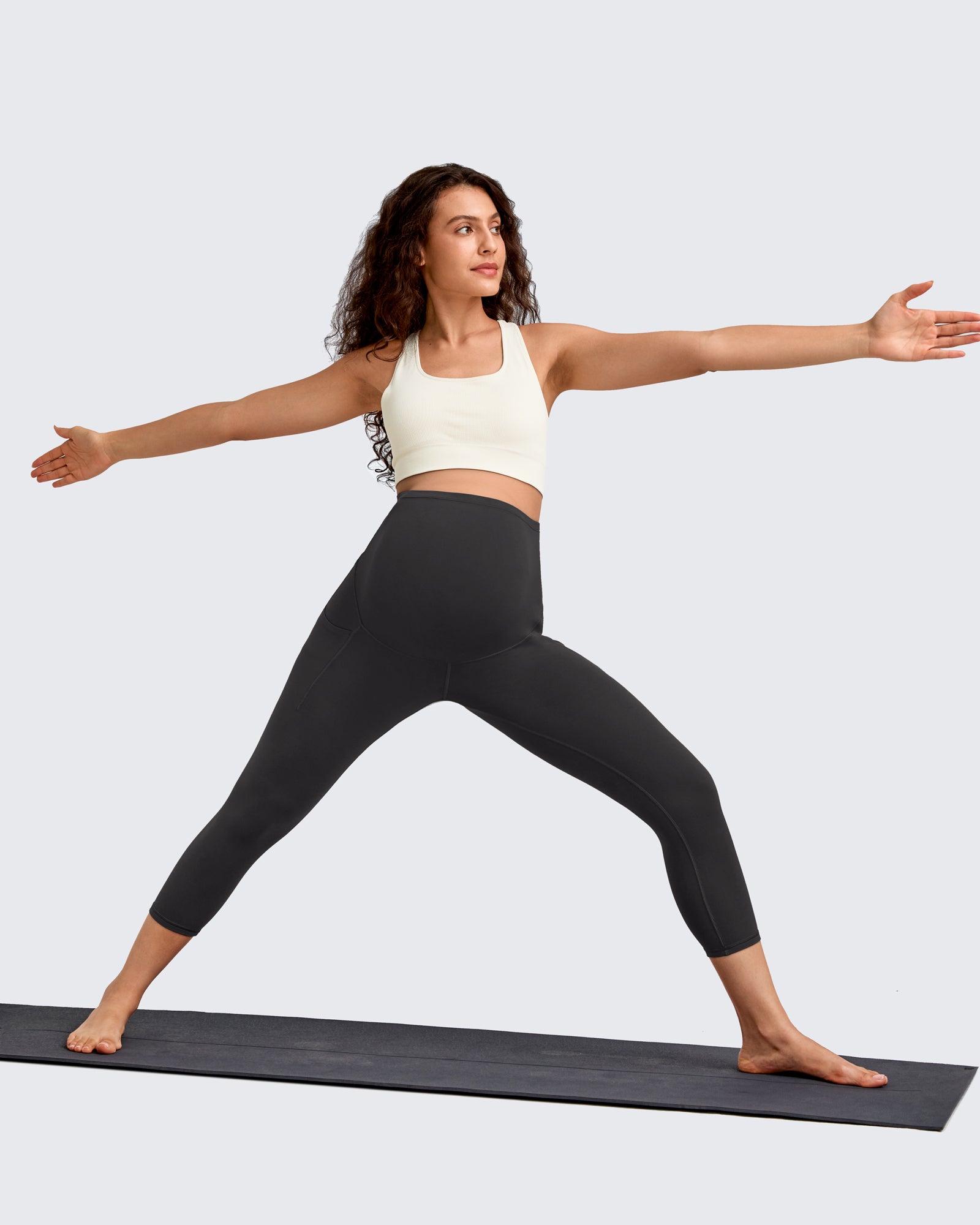 G4Free Activewear - BareFeel Pregnancy Capri Leggings 21'' -GF25AY500AA-S-GF25AY500AB-M-GF25AY500AC-L-GF25AY500AD-XL-GF25AY500AE-XXL