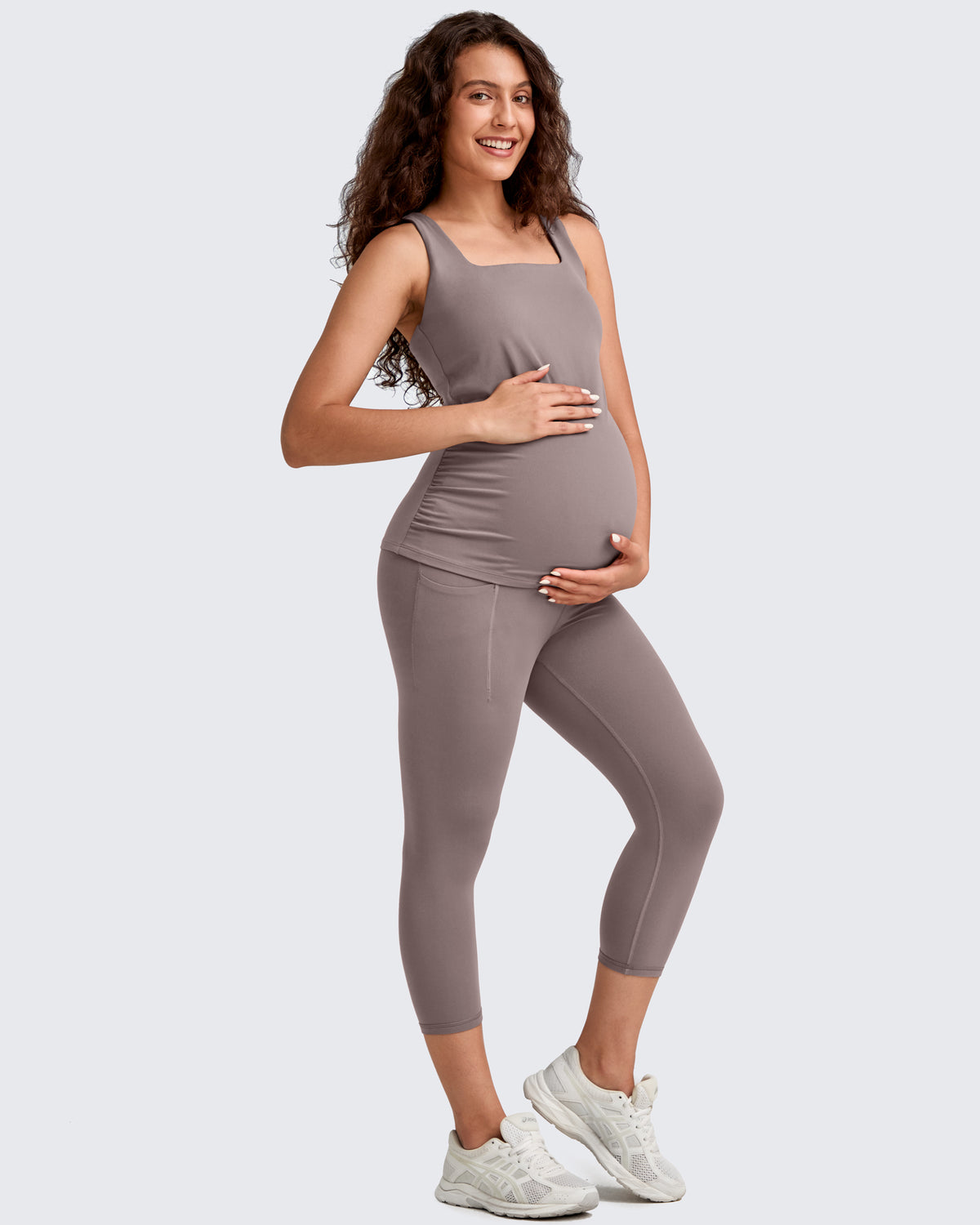 G4Free Activewear - BareFeel Pregnancy Capri Leggings 21'' -GF25AY500AA-S-GF25AY500AB-M-GF25AY500AC-L-GF25AY500AD-XL-GF25AY500AE-XXL
