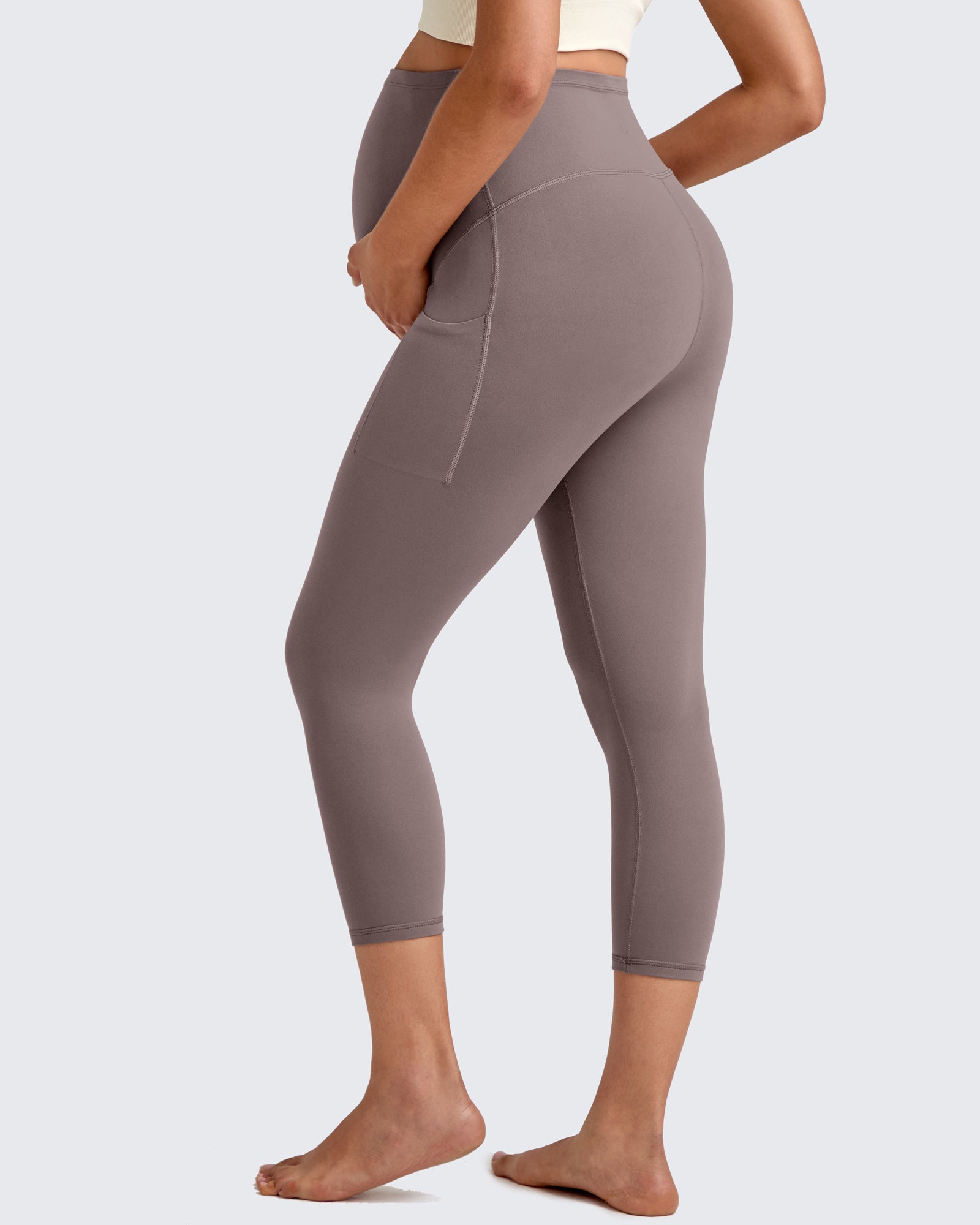 G4Free Activewear - BareFeel Pregnancy Capri Leggings 21'' -GF25AY500AA-S-GF25AY500AB-M-GF25AY500AC-L-GF25AY500AD-XL-GF25AY500AE-XXL
