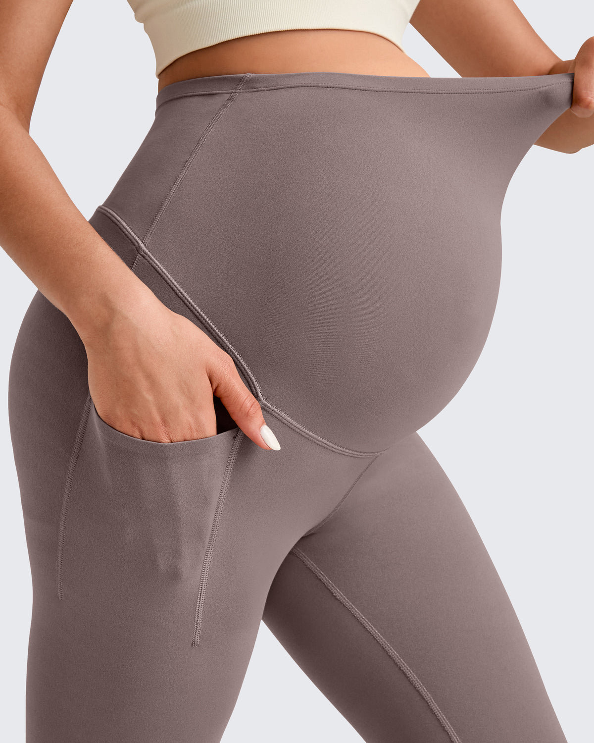 G4Free Activewear - BareFeel Pregnancy Capri Leggings 21'' -GF25AY500AA-S-GF25AY500AB-M-GF25AY500AC-L-GF25AY500AD-XL-GF25AY500AE-XXL